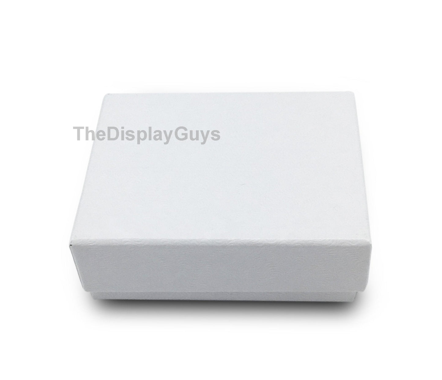 TheDisplayGuys - 25-Pack #11 Cotton Filled Cardboard Paper Jewelry Boxes Gift Case - White Swirl (2.1" x 1.8" x 0.8") - for Shipping or Storage
