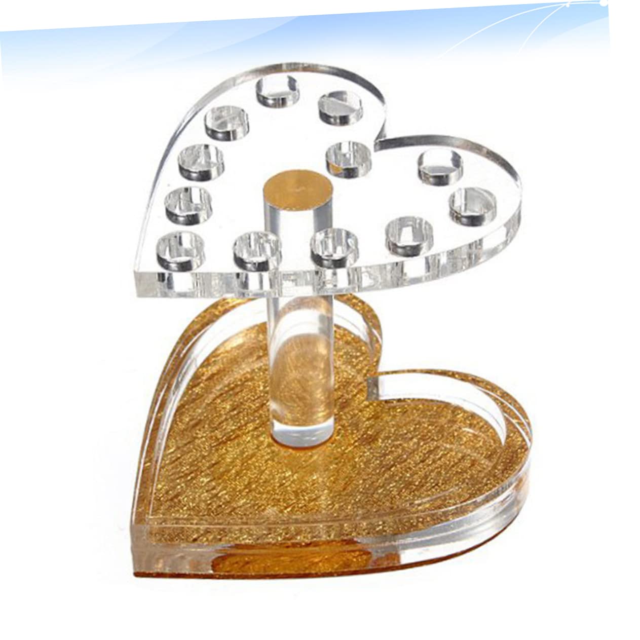 Healeved Heart-shaped Pen Holder for Nail Art Stand for Brush Gel Nail Art Brush Rest Organizer Portable Transparent Desk Accessory