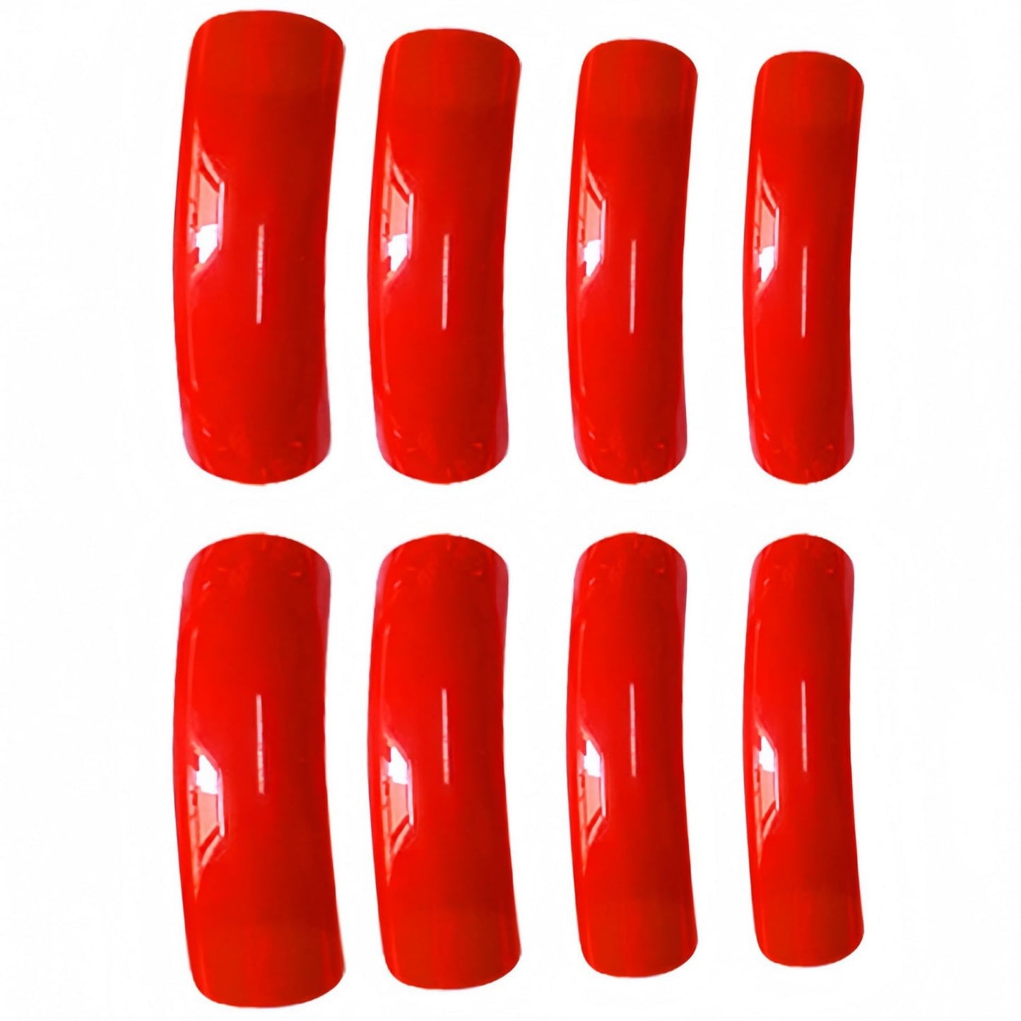 Curved Press on Nails Extra Long Fake Nails Red Full Cover Square Stick on Nail Glossy Acrylic Glue on Nails Curve Finger Manicure for Women Girls Art DIY False Nail 24pcs
