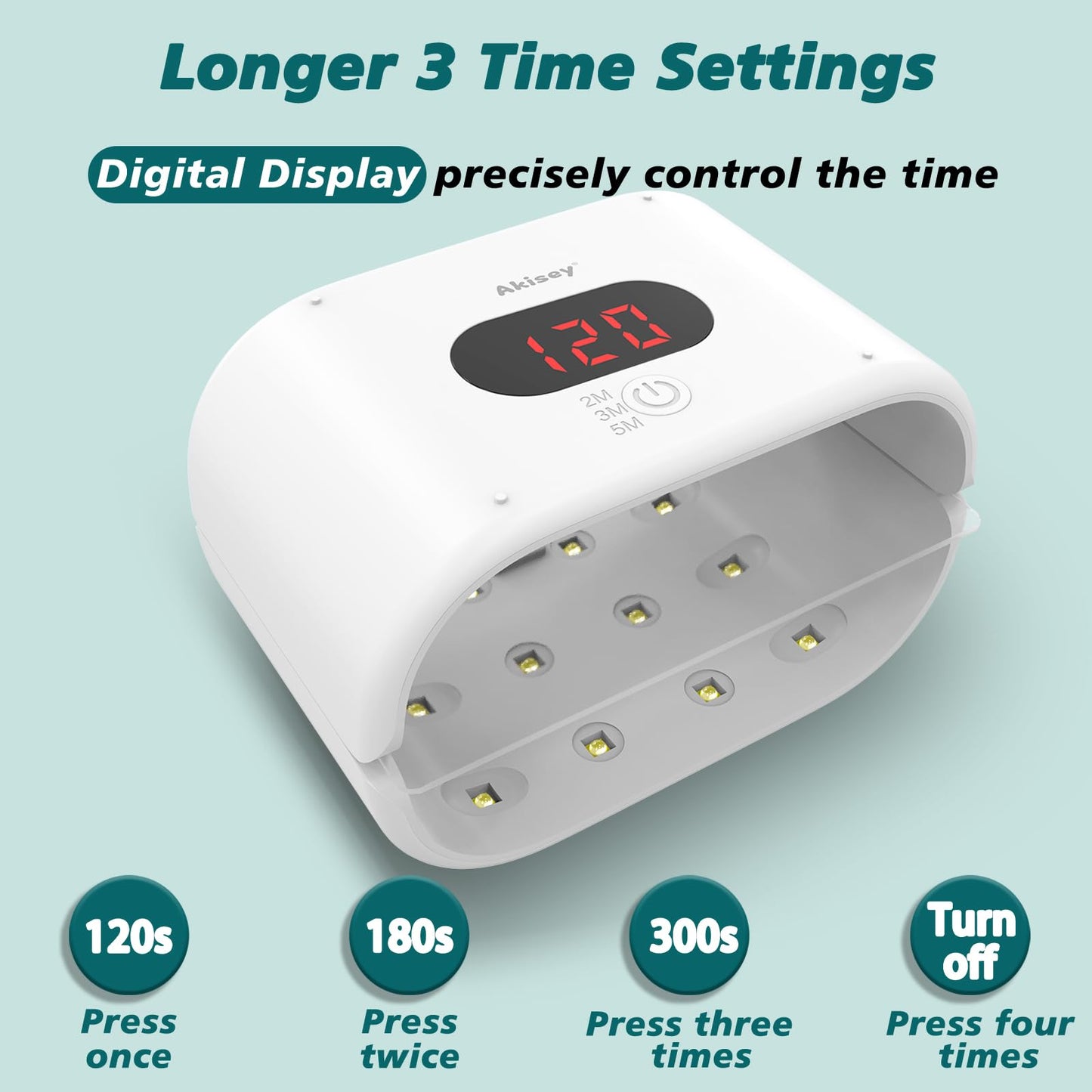 Akisey UV Light for Resin, Two-Sided UV Resin Light with Adjustable Time Setting(2m, 3m, 5m), 36W Fast Curing Lamp for Molds DIY Craft Decor Jewelry Making