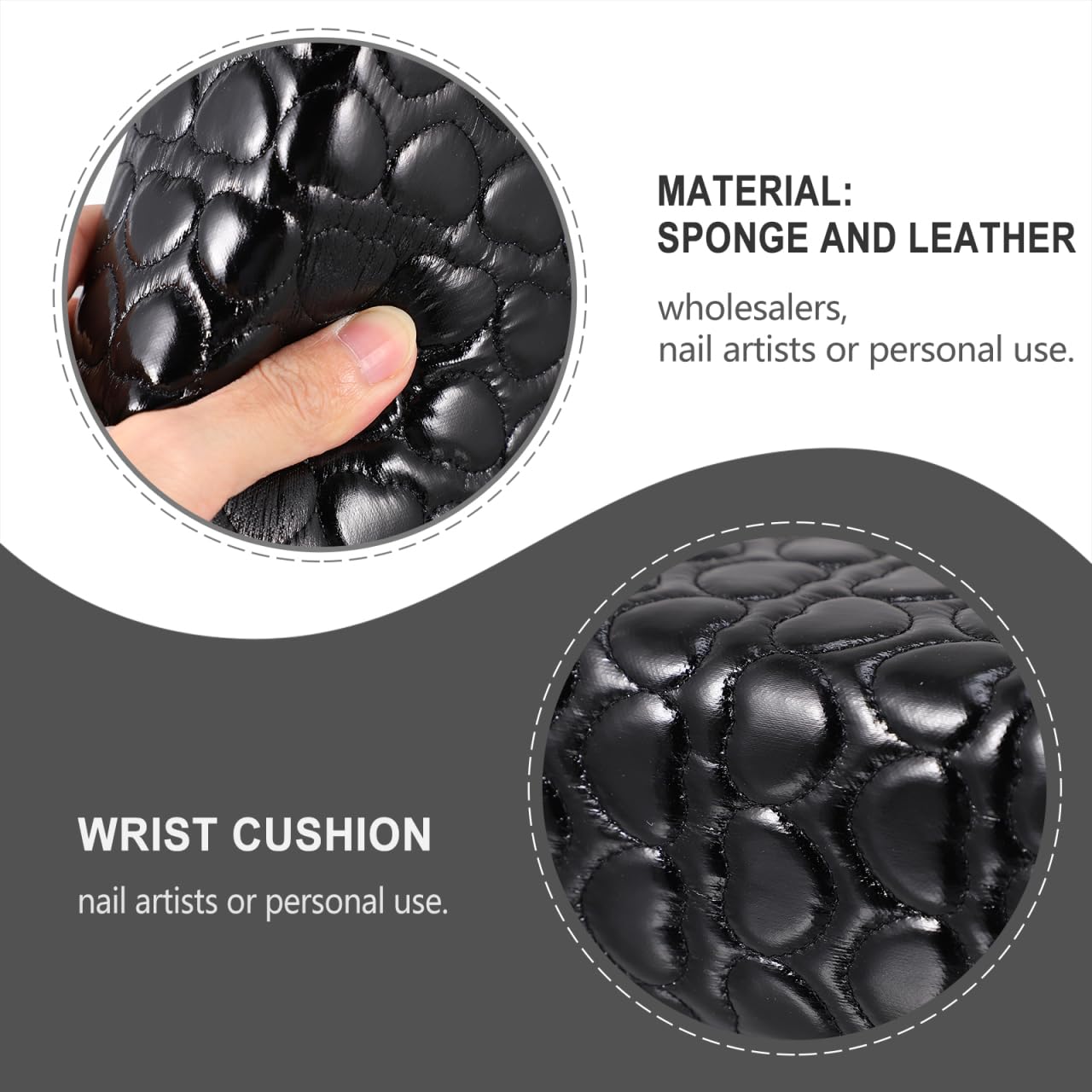 Beaupretty PU Leather Nail Arm Rest Cushion Ergonomic Manicure Hand Rest Pillow for Nail Techs Professional Wrist Support for Salon and DIY Home Use