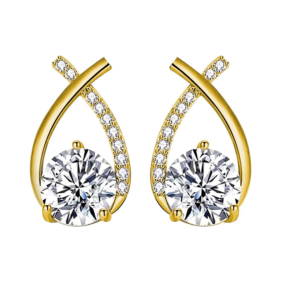 Lucpee Lymphatic Earrings, Slimaoo Lymphvity Germanium Earrings Lymph Flow Drainage Detox Magnetogen Acupuncture Therapy Slimming Sparkly Zircon Jewelry Gift (2 Types Silver)