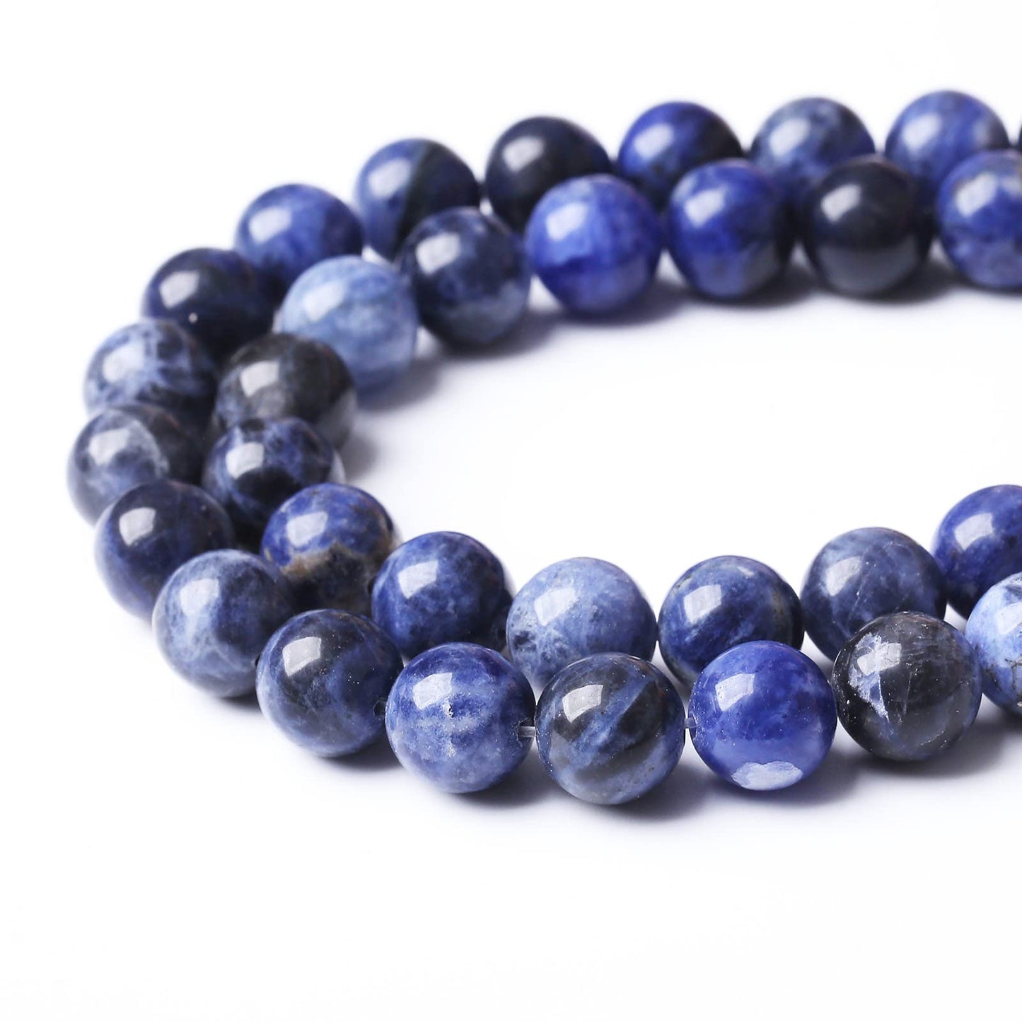 36PCS 10MM Natural Bule Sodalite Stone Beads Energy Healing Beads for DIY Jewelry Bracelet Necklace Making for Jewelry Making15Inch