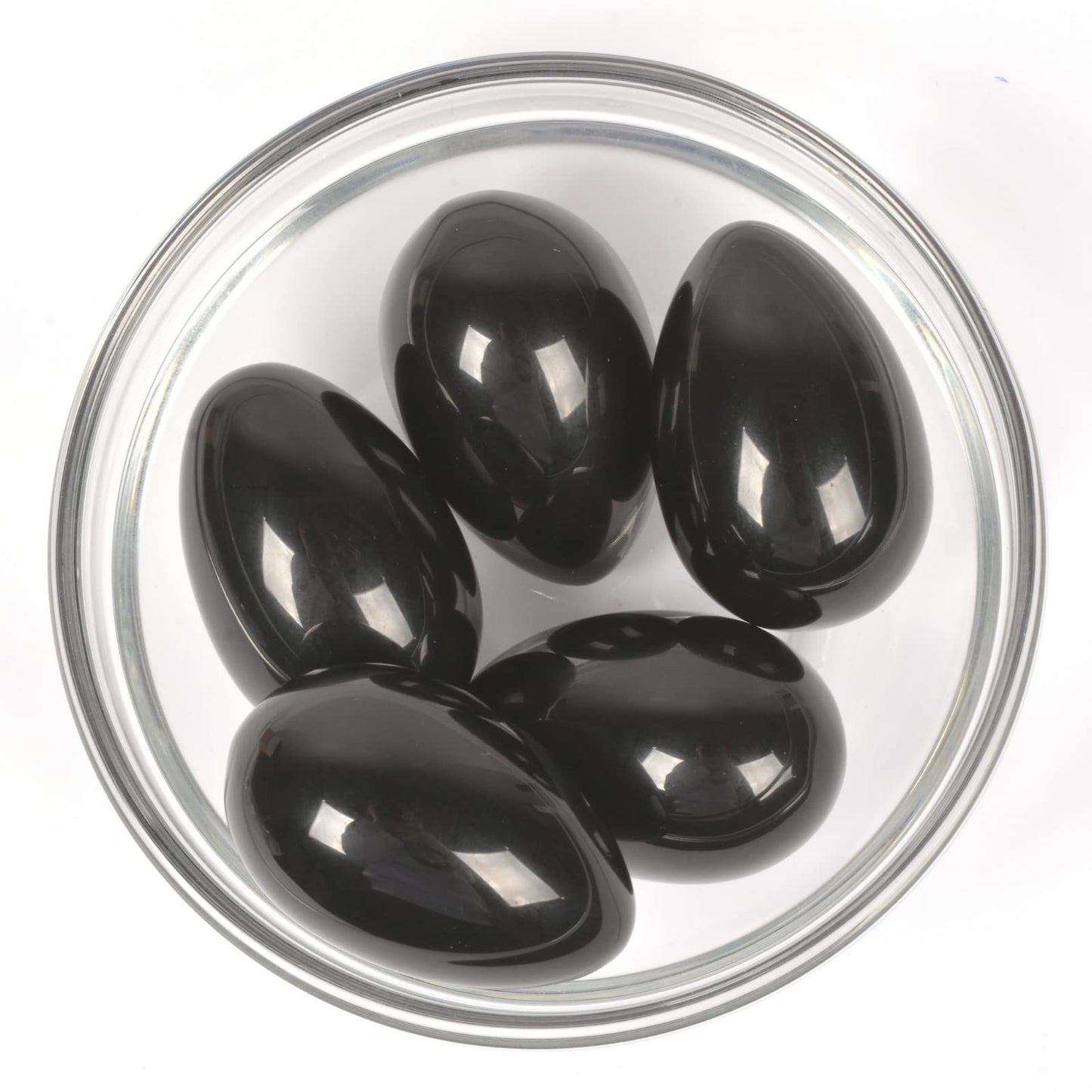 Justinstones Natural Black Obsidian Gemstone Egg Crystal Healing Chakra Meditation Home Office Decor Stone with Stone Stand
