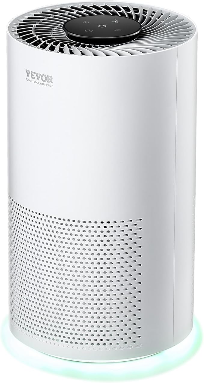 VEVOR Air Purifier for Bedroom Home, H13 HEPA Layer, 1200 ft²/h Smart Air Purifier with Speed Control & Child Lock Guard, Efficient Air Cleaner with Convenient Touch Panel & 23 dB Sleep Mode