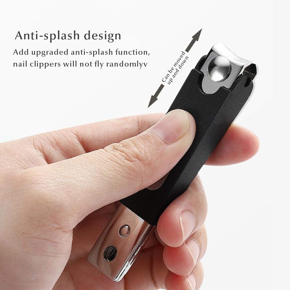 Manicure Pedicure Kit, 26 Pieces Professional Nail Clippers Set, Stainless Steel with Leather Case, Portable Nail Care Tools for Home Use, Black