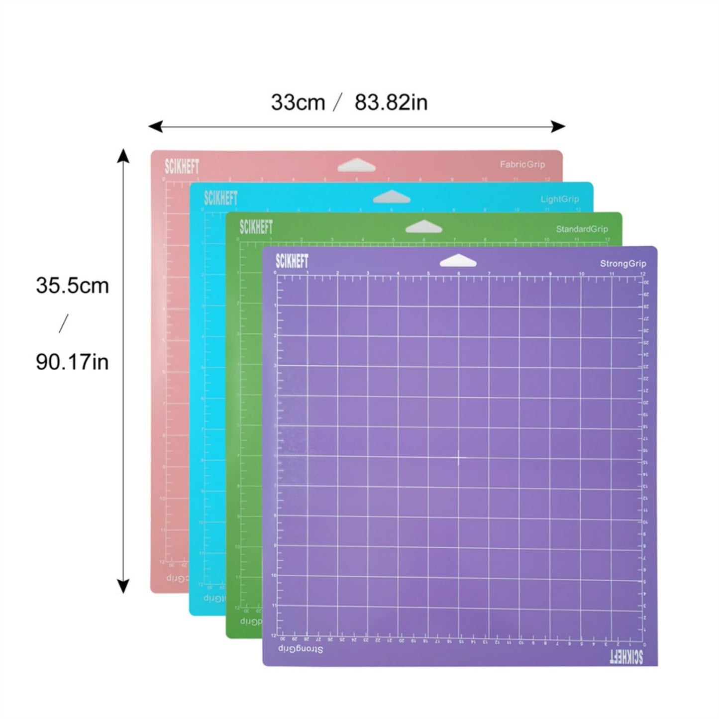 12x12 Inch Cutting Mats for Cricut Maker 4/Explore 4/Maker 3/Explore 3/Explore Air 2 Adhesive Sticky Non-Slip Durable Mat Cut Mats Replacement Accessories (Green+Purple+Pink+Blue)