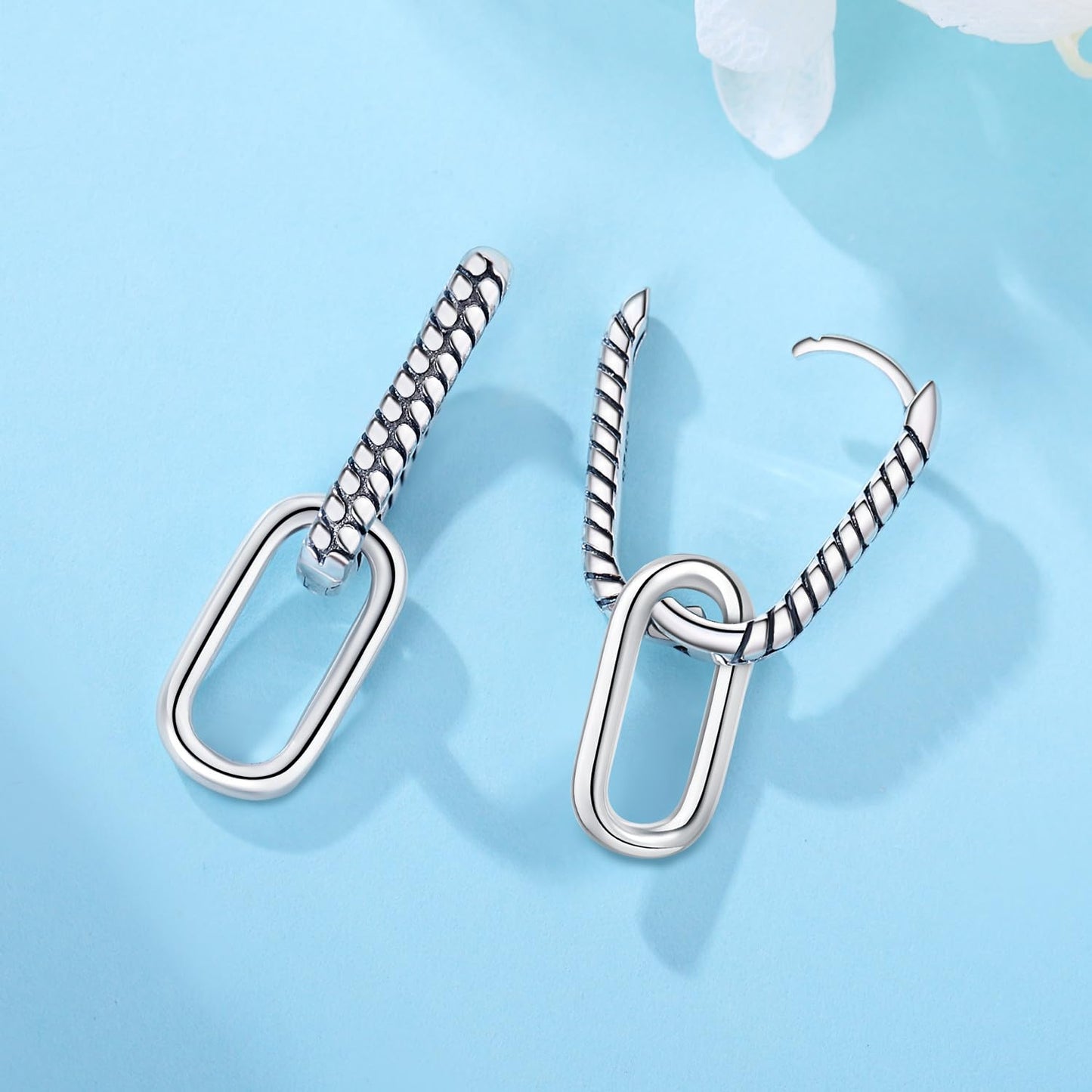 Cycuff 925 Sterling Silver Hoop Earrings Colorful Cubic Zirconia Jewelry Drop Earrings for Women Set Earring Presents for Her