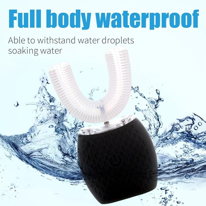 Ultrasonic Toothbrush for Adults - Automatic Electric Toothbrush with Soft Bristles Rechargeable Portable Waterproof Design 30s Timer, Wireless Charging Dual-Use for Travel & Home (Black)