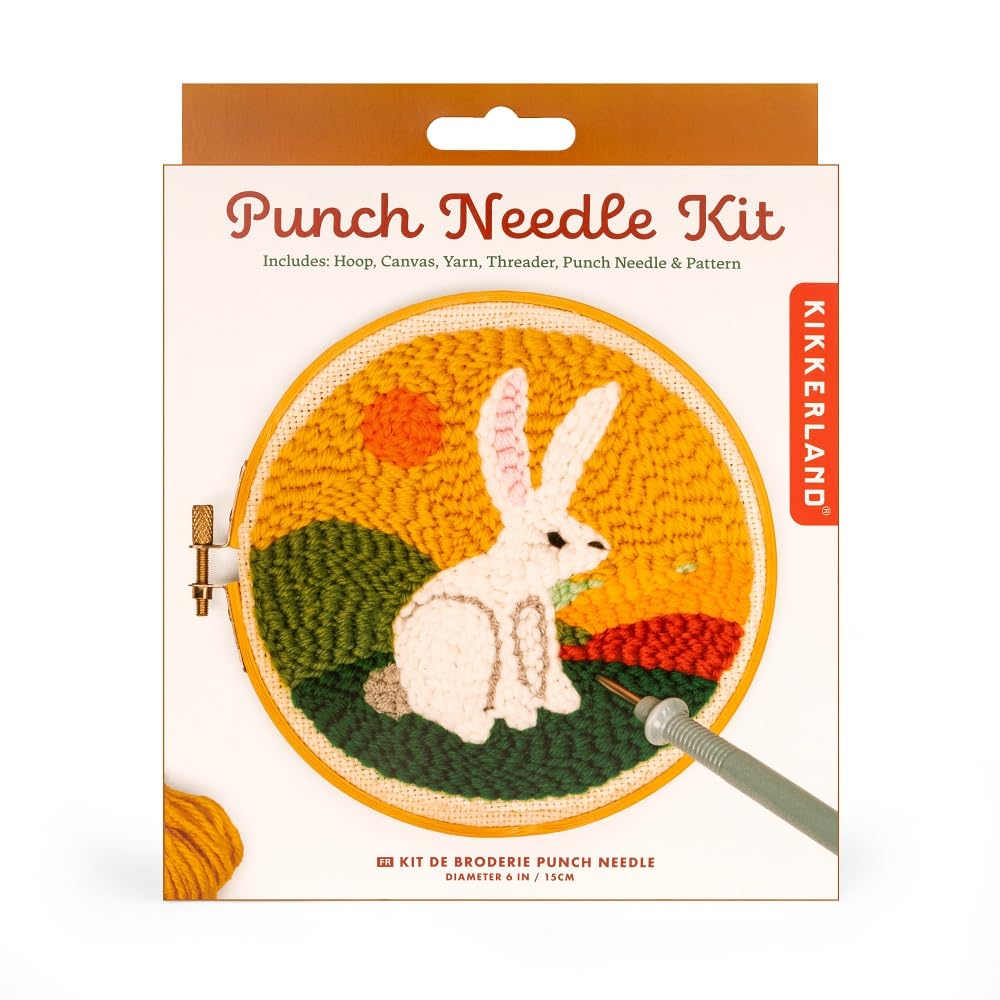 Kikkerland Punch Needle - Hare - Includes Everything Needed