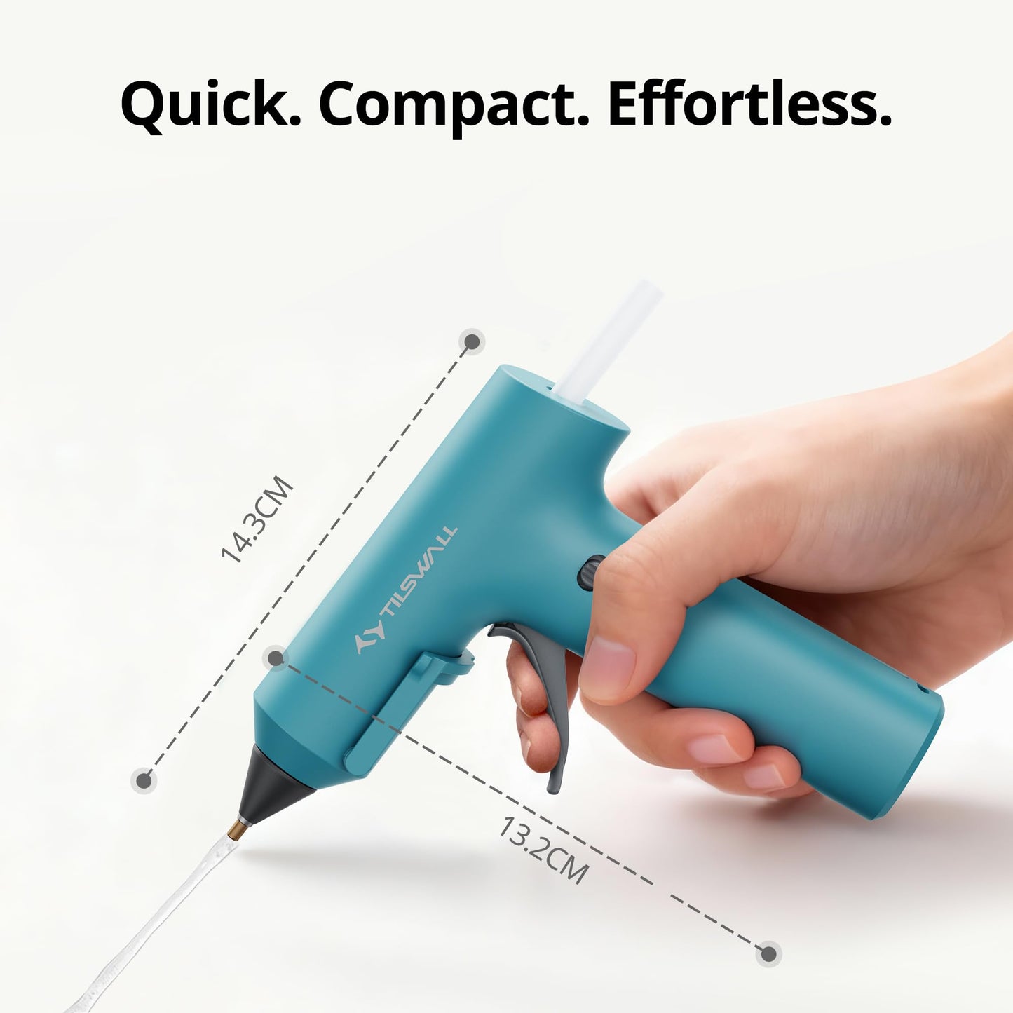 Tilswall Cordless Hot Glue Gun, Fast Preheating, Glue Gun and Sticks Set with 2Ah USB-C Rechargeable, 20 Premium Glue Sticks, High Temp Compact Size Ideal for Crafts, DIY Making, Repairs Blue