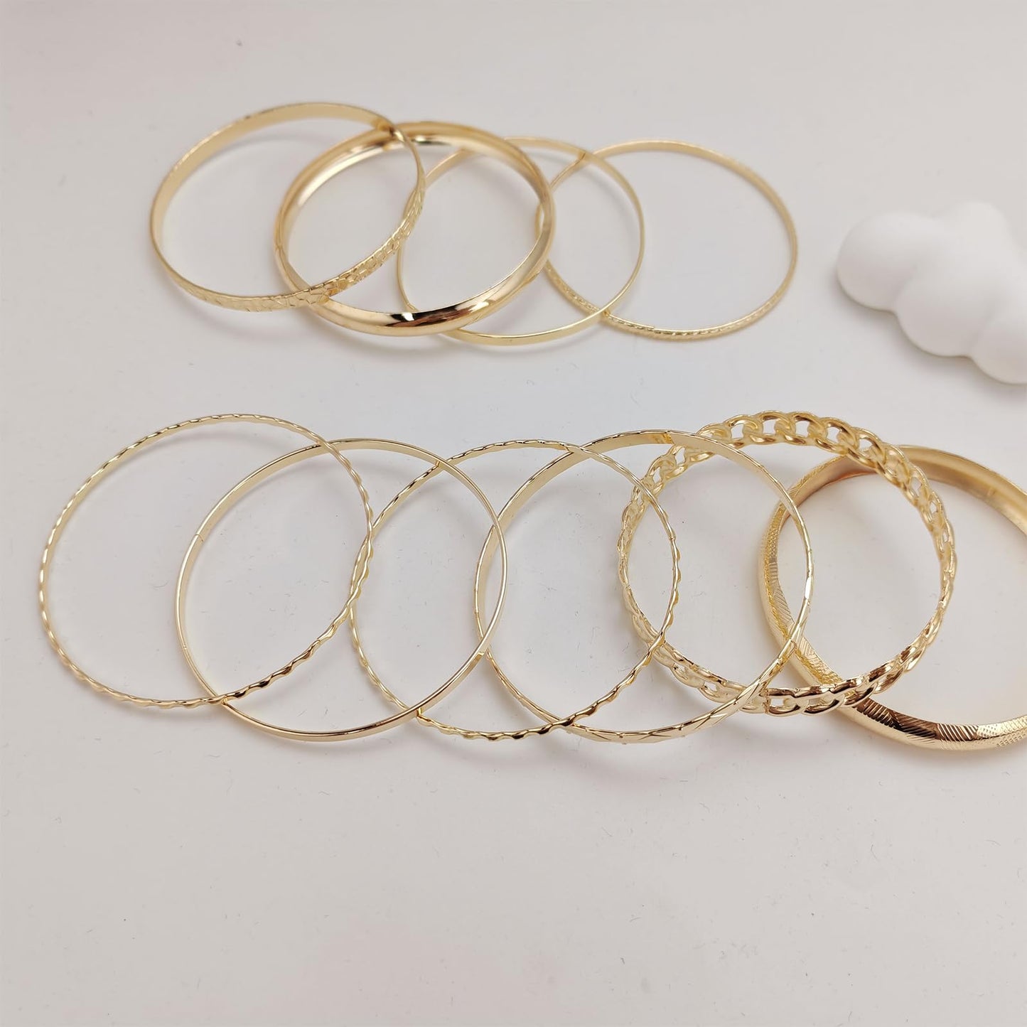 FUNOJOY Bangle Bracelets for Women,14K Gold Plated Boho Indian Multi Stackable Bangles For Women Jewelry Gifts