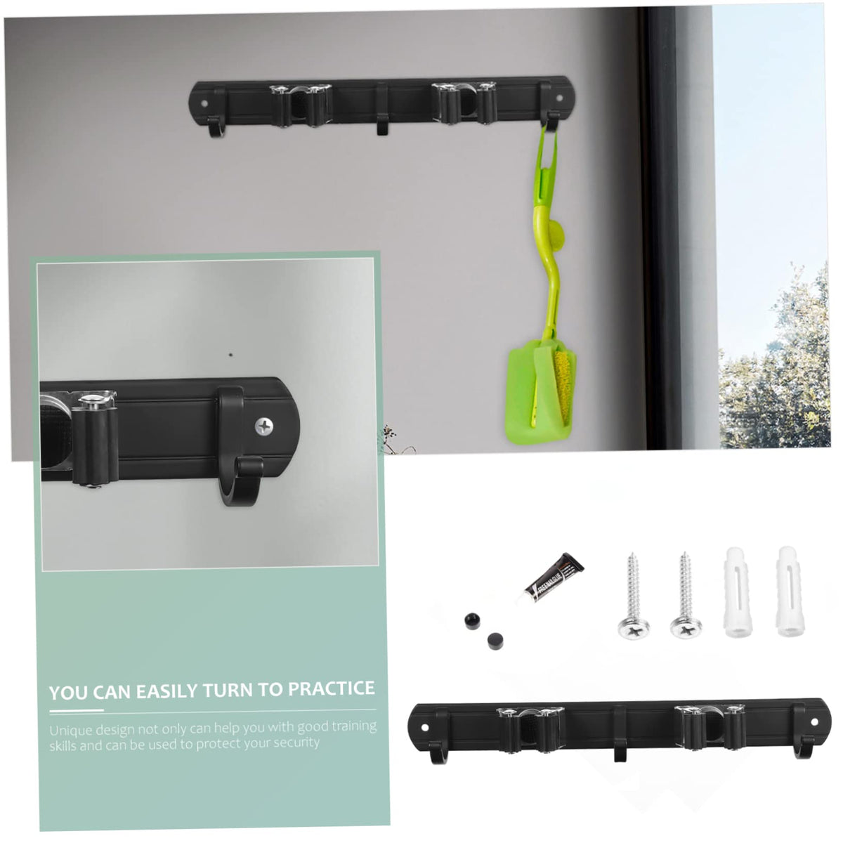Wall Rack Mop Holder Organizer Broom Hanger Wall Mount Heavy Duty Weather