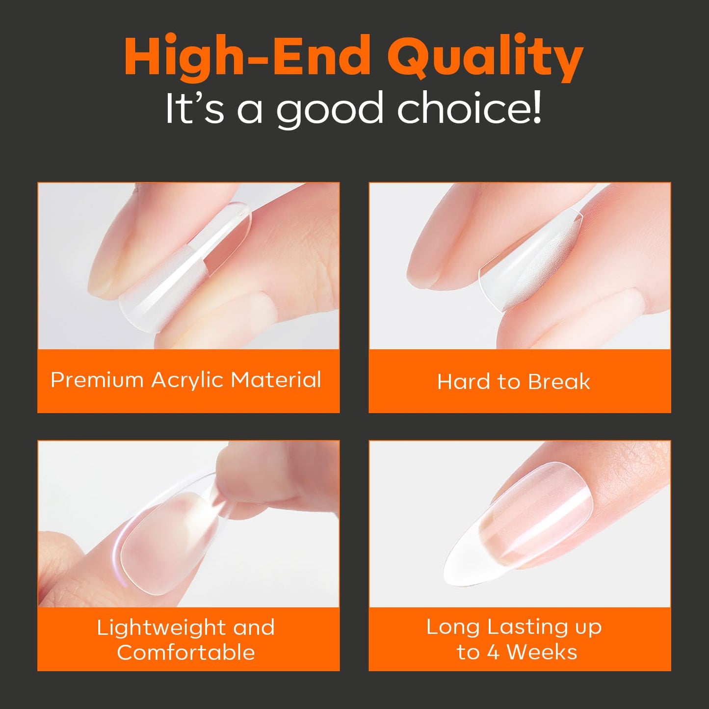modelones Extra Short Almond Nail Tips, Pre-shaped Tips Gel Soft Fake Nails False Acrylic Clear Full Cover Press on Extension Kit Gel Manicure DIY at Home 216PCS 12Sizes