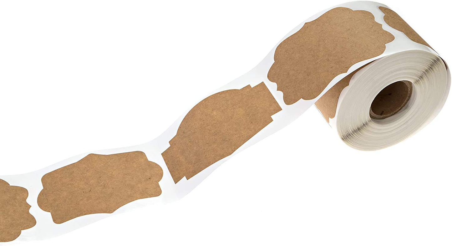 250 Brown Kraft Holiday Gift Tags / 250 to from Christmas Adhesive Tags / 2" x 3" Present Stickers / 3 Alternating Packaging Labels Designs/Made in The USA