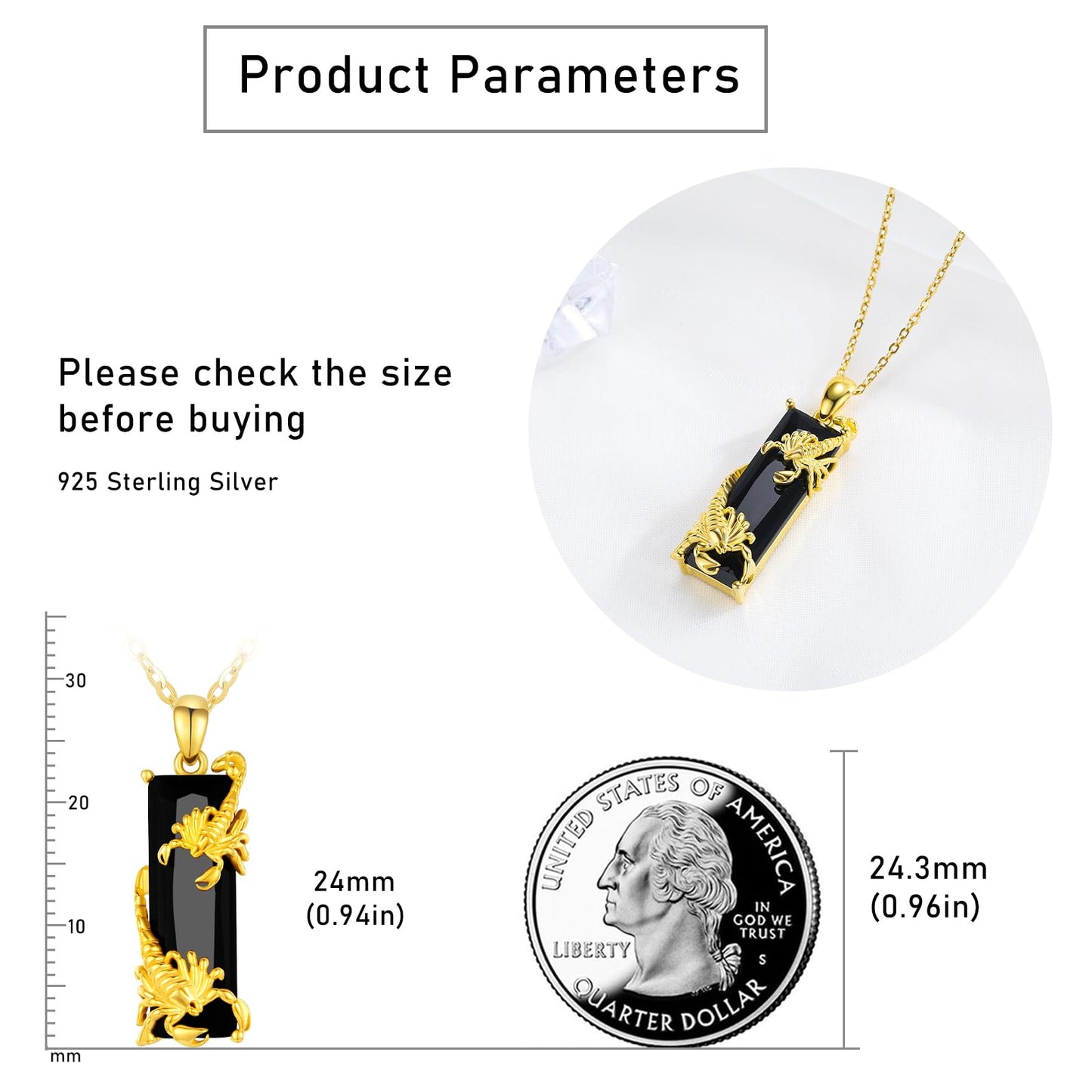AENEAS Scorpion Necklace for Women Men Sterling Silver 24K Gold Plated Scorpio Zodiac Constellation Pendant Crystal Animal Cool Jewelry with Gift Packaging