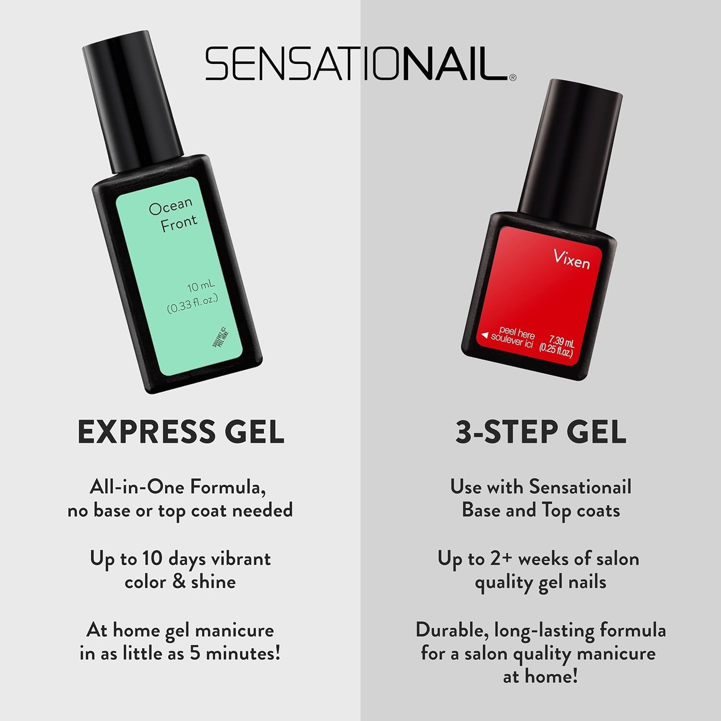 Sensationail Gel Nail Polish Color Kit, UV Everyday Multicolor Gel Nail Colors, Salon Quality, High Shine, Glossy Finish, Durable & Fast-Curing, Long Lasting, 10 Piece Giftable Set