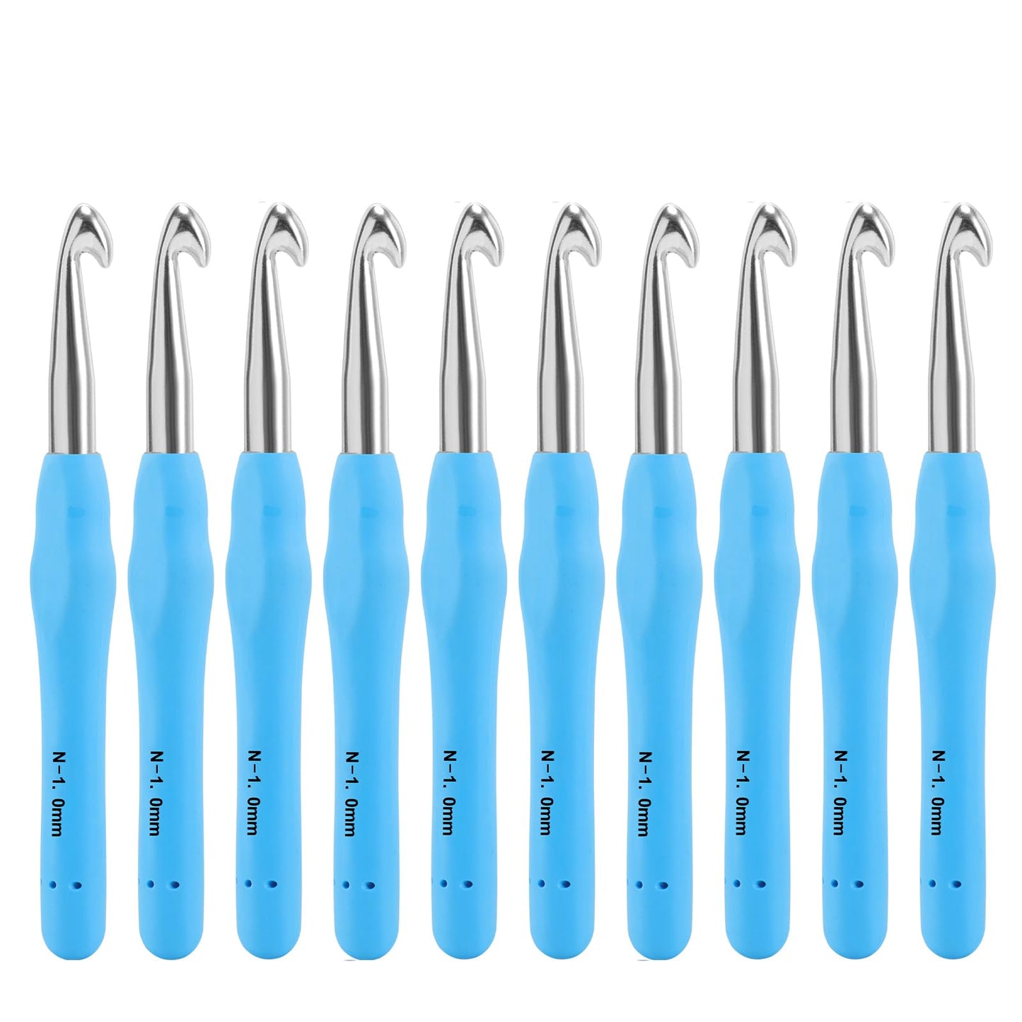 Vodiye 10PCS Crochet Hooks, Professional Extra Long 10.0mm Crochet Hook, Ergonomic Handle Crochet Hooks Set, Crochet Needle for Beginners and Experienced Crochet Hooks Lovers (10pcs - 10mm)