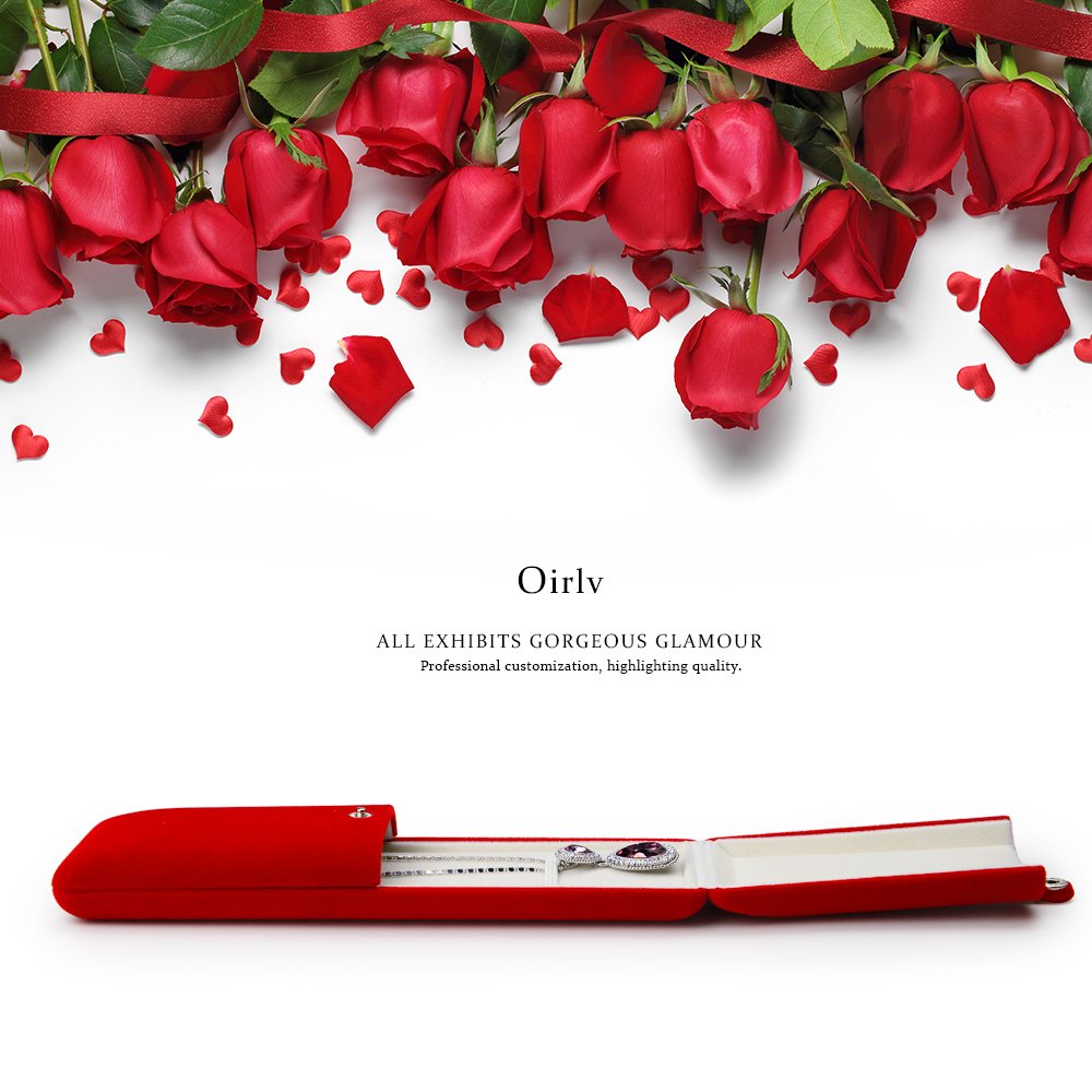 Oirlv Red Jewelry Gift Box Necklace/Long Chain Storage Boxes