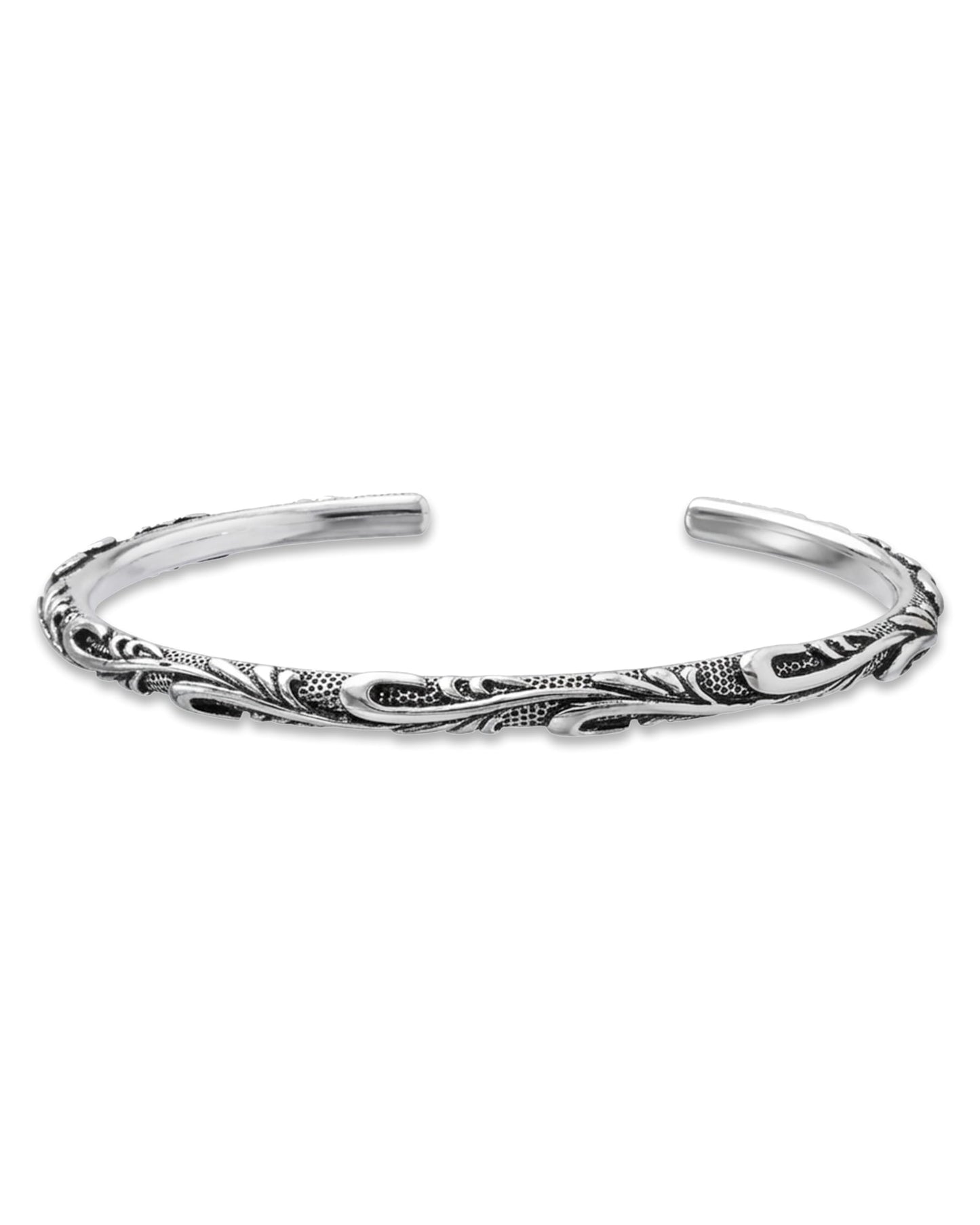 Irideket Vintage 925 Sterling Silver Plated Cuff Bracelet Bangle, Adjustable Silver Bangle Silver Jewelry for Women