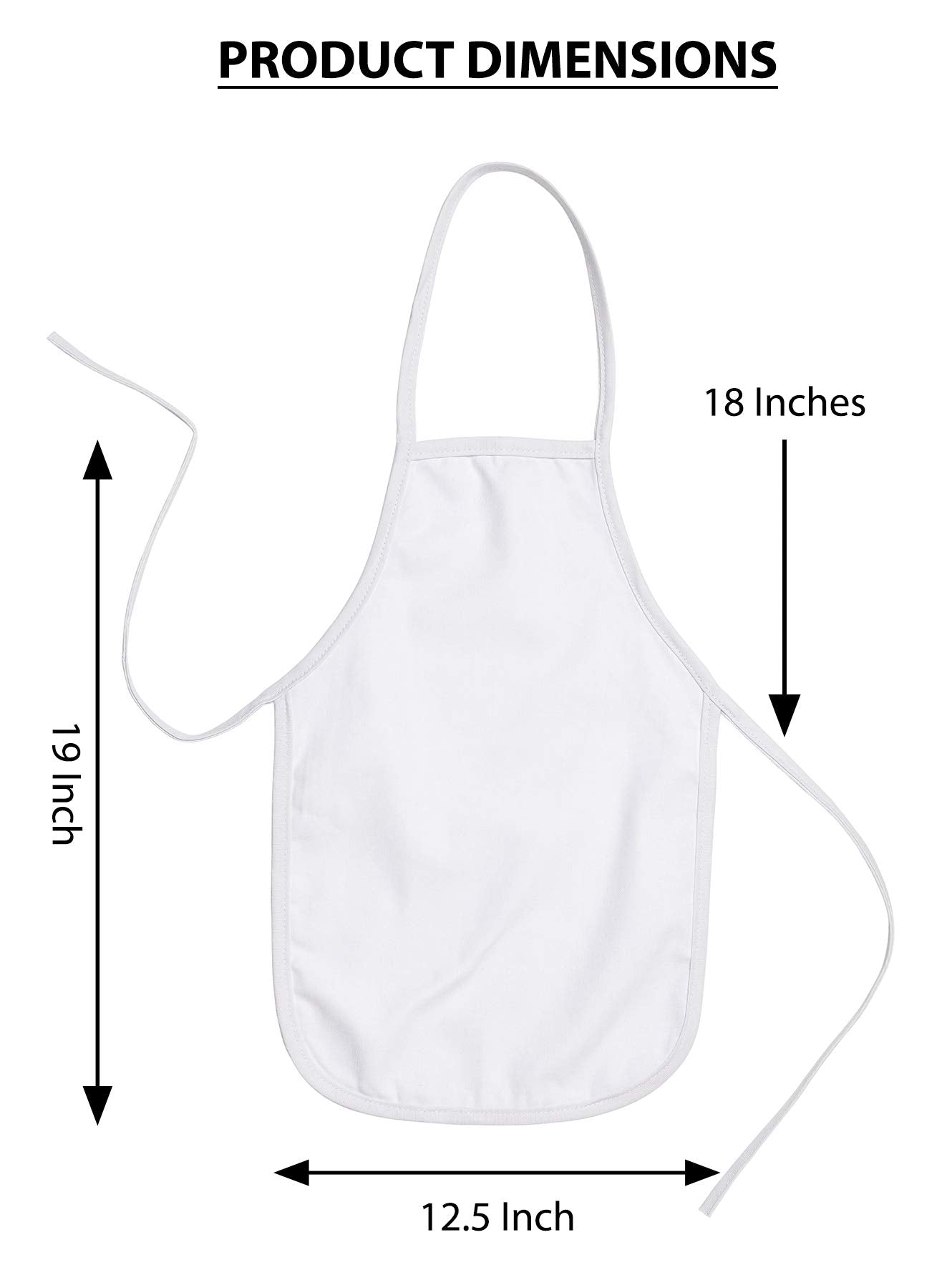 BUMBLE CRAFTS Kids Apron - Pack of 12 | Canvas - Natural Cotton | Bulk Toddler Craft Aprons for Ages 5 & Under | Small White (12.5” x 19”)