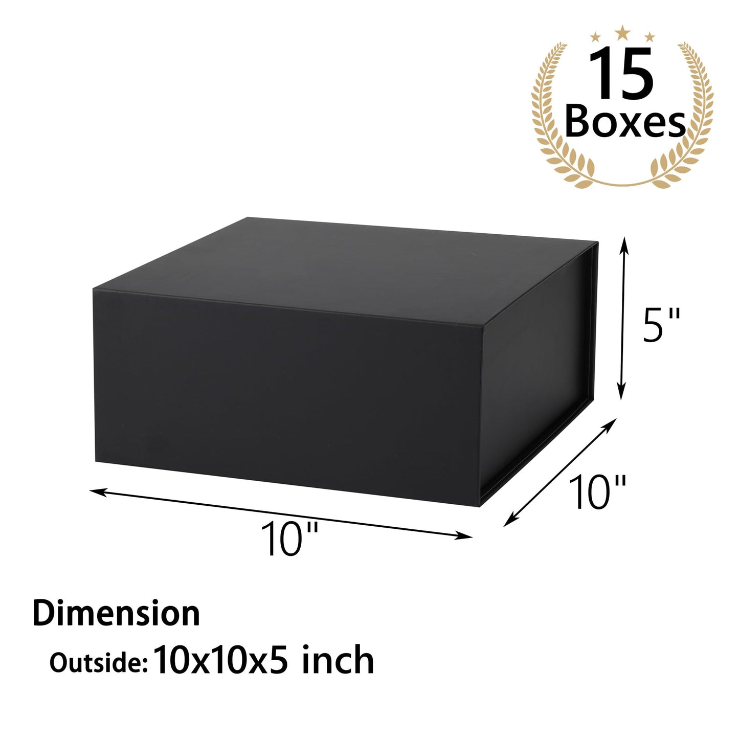 MUMUPACK 15 Pack Magnetic Gift Box With Lid 10x10x5,Black Gift Boxes Bulk,Luxury Bridesmaid Proposal Box,Small Magnetic Closure Box Boxes For Presents,Wedding,Business