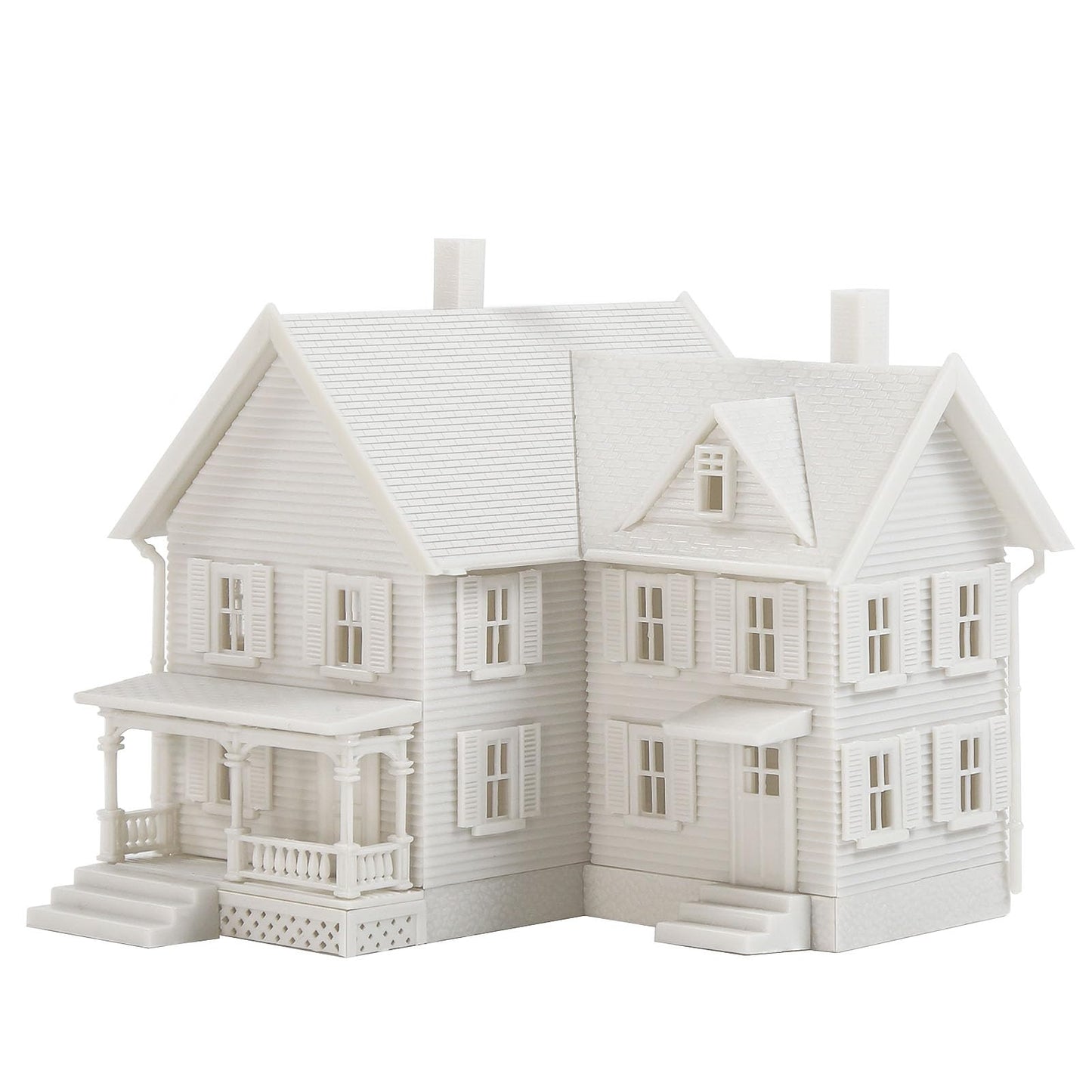 2PCS N Scale Model Blank Buidlings Kit Unassembled House for Model Train Layout Diorama JZN5885JJ (Two-story-2PCS)