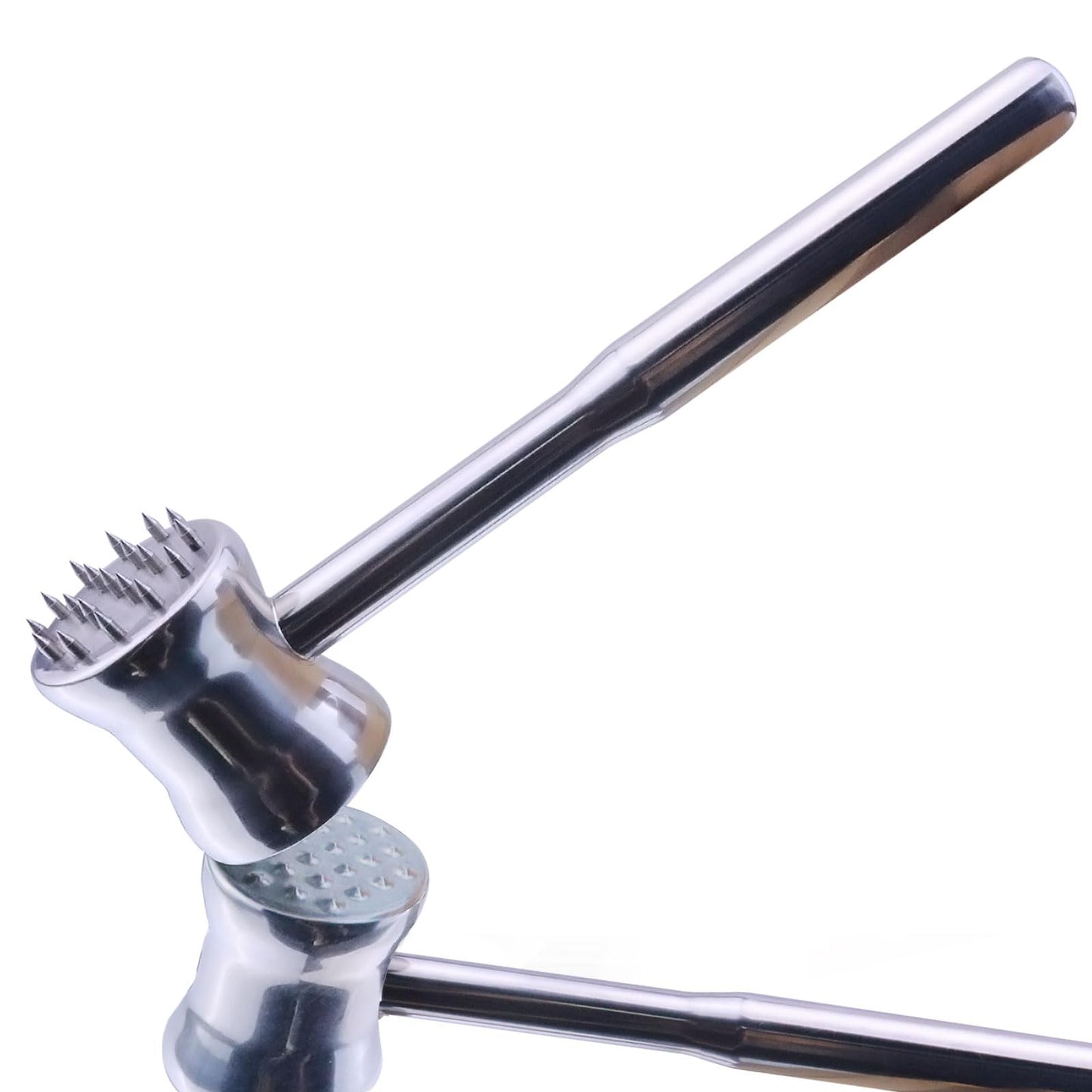 Dual-Sided 2-in-1 Stainless Steel Meat Tenderizer Tool, Meat Mallet Hammer with Meat Tenderizer Needles, Professional Kitchen Tool for Tenderizing Steak, Chicken and Beef, Easy-Grip Easy to Clean