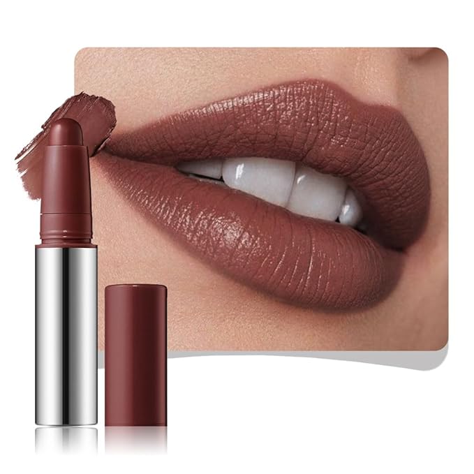 Maroon Matte Lipstick Crayon - High Pigment Creamy Formula, Waterproof Long Lasting, Smooth Glide Application, Non-Sticklipstick, Ultra Thin Lightweight, Velvet Matte Lip Feel for Women 06#