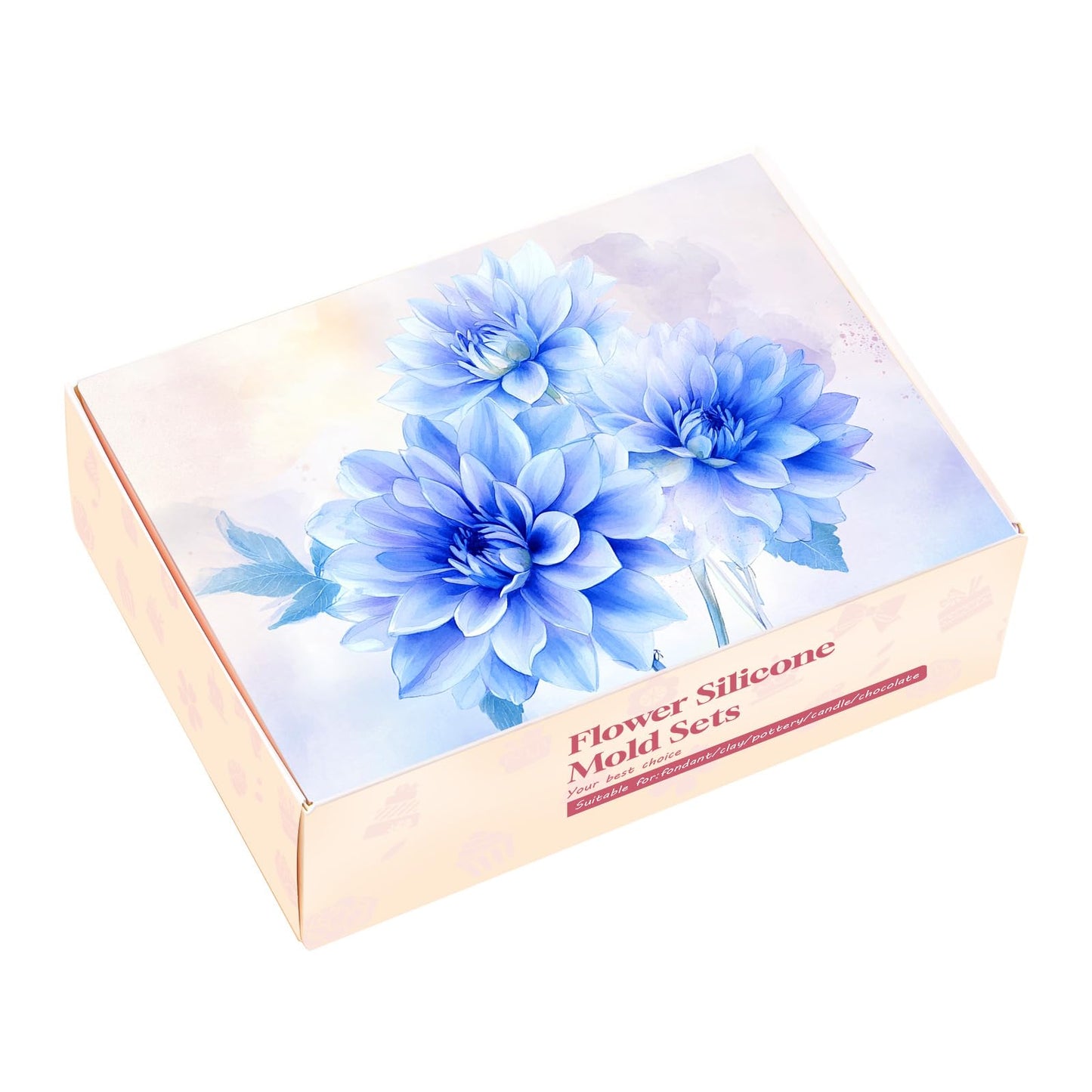 Professional Flower Fondant Mold Set, Reusable Silicone Cake Decorating Tools for Baking & Sugar Craft (Dahlia Flower Fondant)