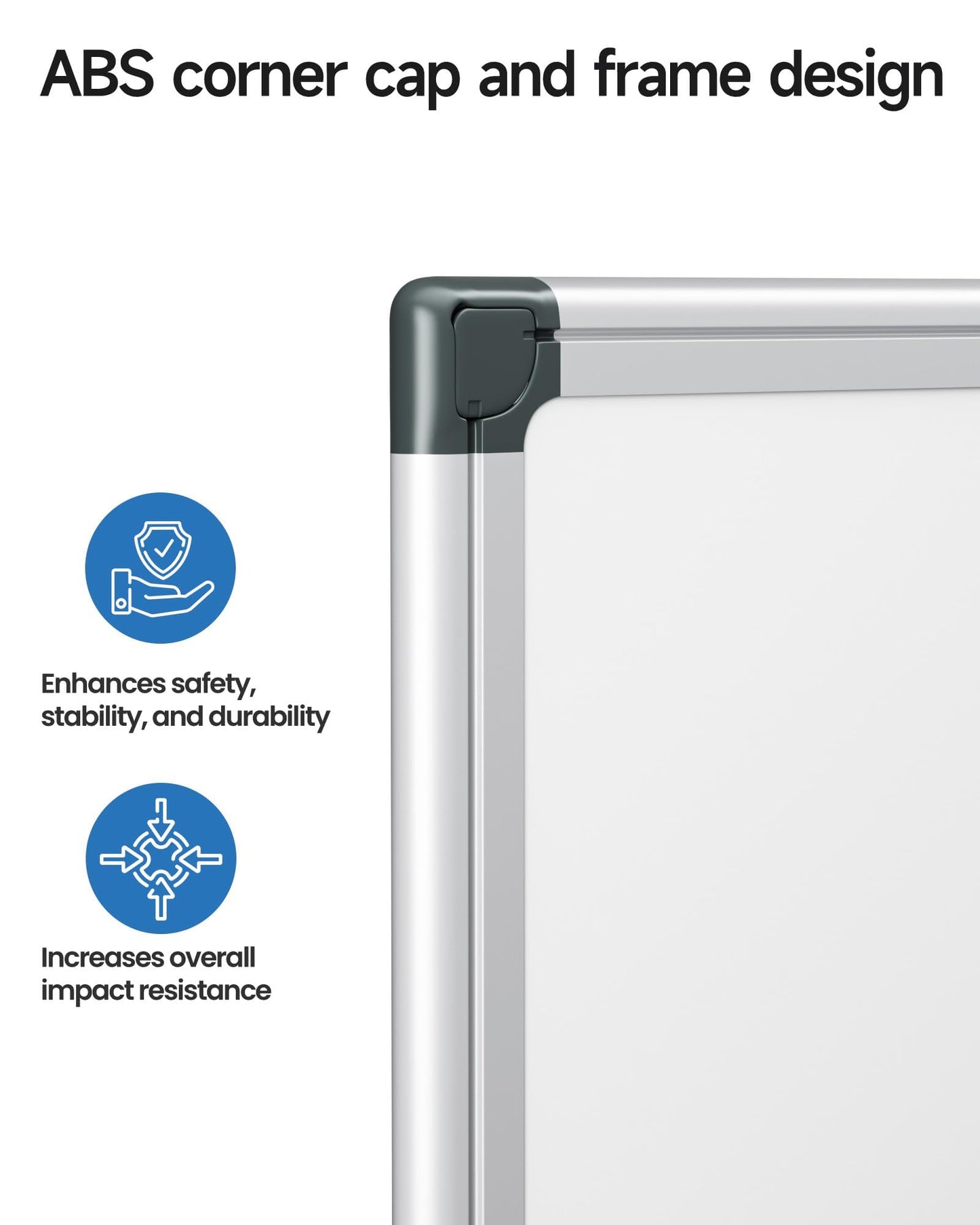 VUSIGN Magnetic Whiteboard for Wall, 24" x 18" Magnetic Dry Erase Board with Eraser, Markers, Magnets, Pen Tray, Silver Frame for Office, Home, Students