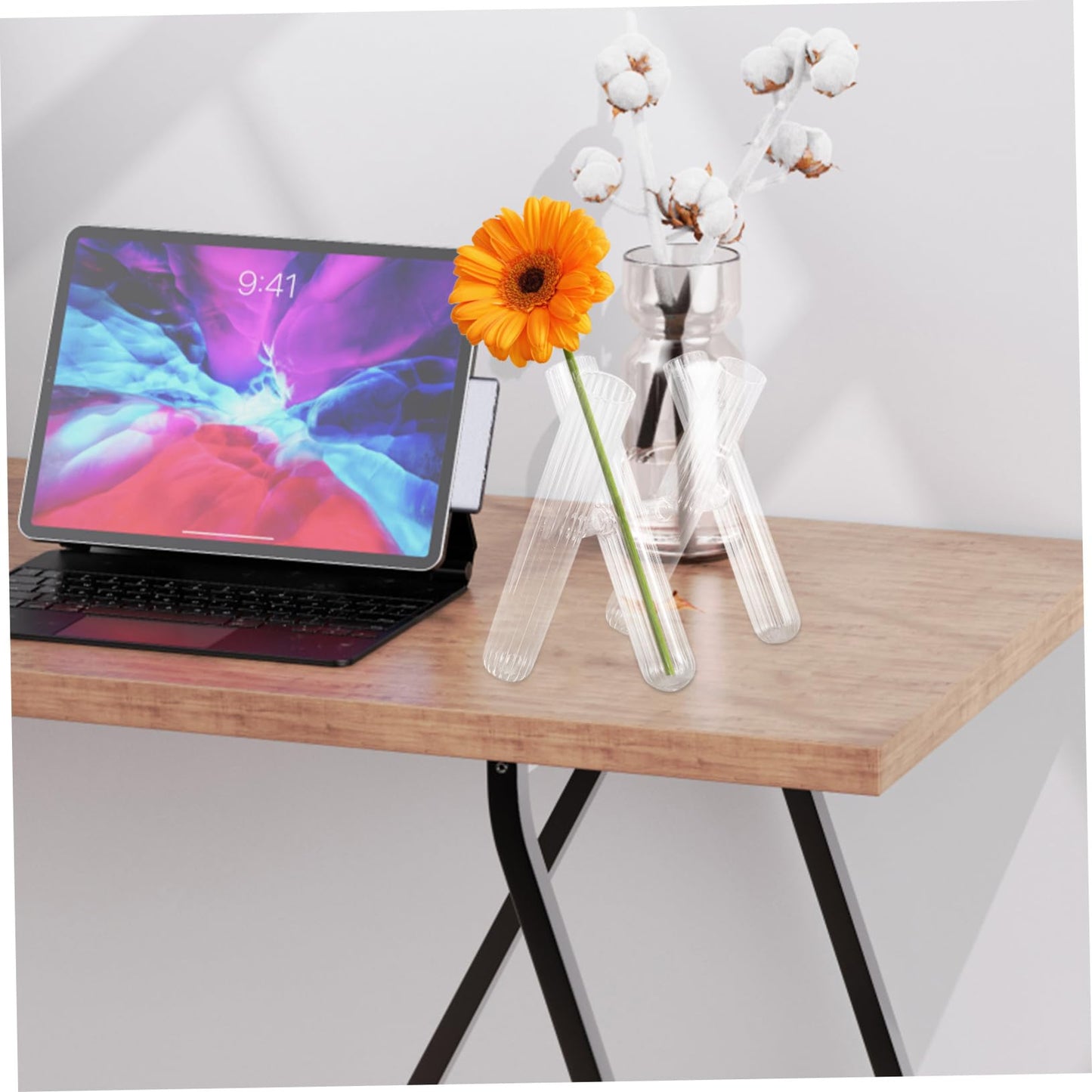 Toyvian Glass Test Tube Flower Holder Hydroponic for Plant Terrariums Desktop Decor and Window Display