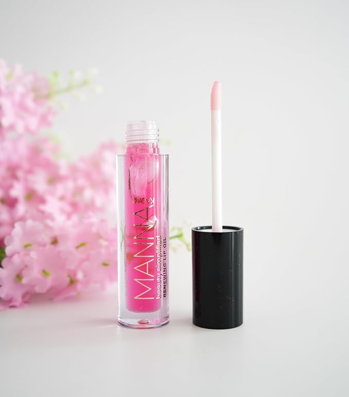 Manna Kadar Beauty Lip Oil, Nourish, Smooth & Plumps Lips, 100% Pure Plant Oils, Aromatic Plant Essence Lip Gloss, Lip-Hugging Applicator, Cruelty-Free, Apply Before to Prime & All-Day Hydration - 5ml