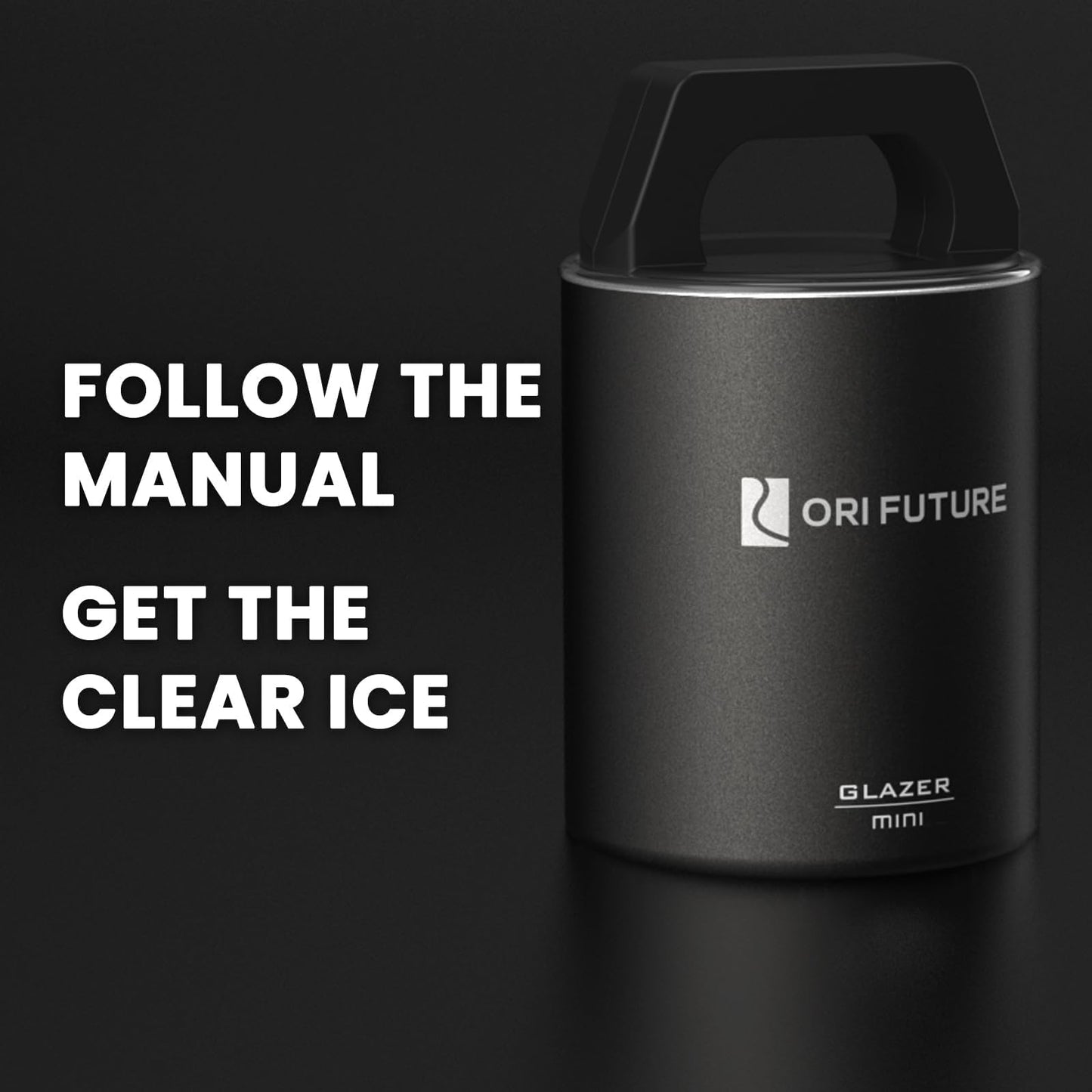 ORI Future GLAZER mini, Clear Sphere Ice Mold, Ball Ice Cube Maker for Whiskey