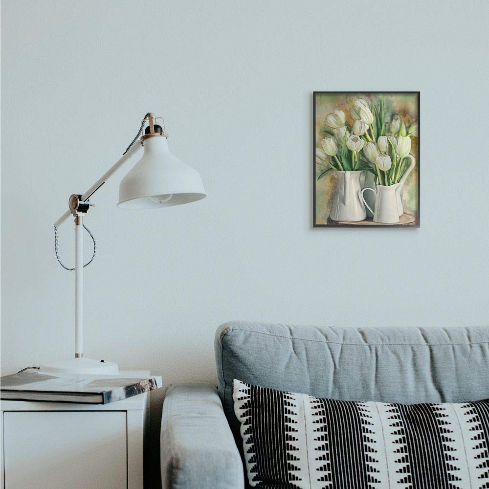 Stupell Industries White Tulips in Charming Country Pitchers Wall Art, 11 x 14
