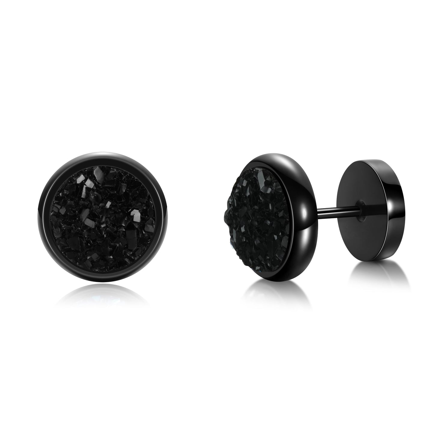 Women Men Flat Back Stud Earrings Non-Nickel Crystal Stone Earrings Titanium Stainless Steel Hypoallergenic Cartilage Earrings Stud for Sensitive Ears