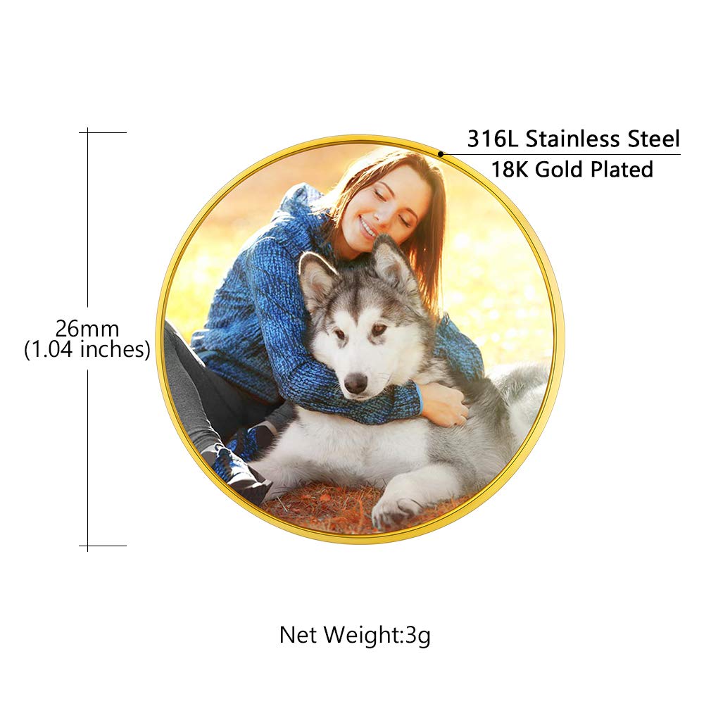 Custom4U Personalized Picture Pins Memorial Photo Brooch Pin for Men Boys