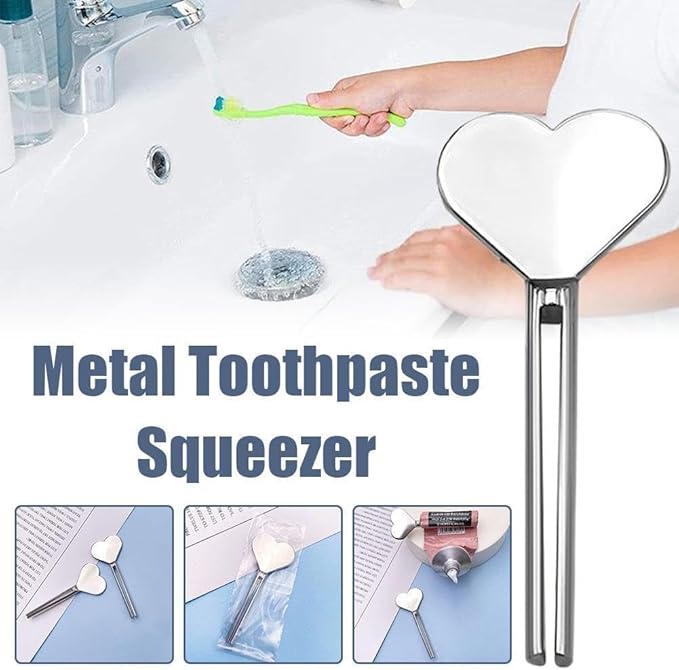 Metal Manual Toothpaste Squeezer, Stainless Steel Dispenser Tube Squeezer, Hand Cream Tube Key Roller Set, Metal Tube Squeezer Rolling Key for Bathroom Cosmetic Safety, Aids and Accessories