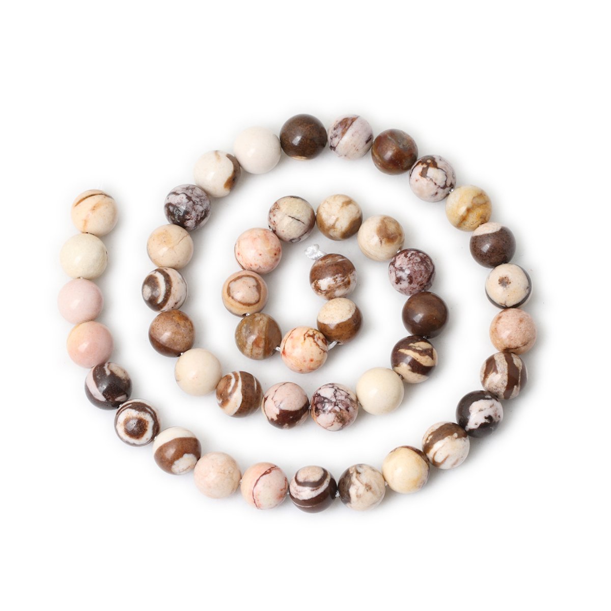 CHEAVIAN 45PCS 8mm Natural Australian Zebra Gemstone Round Loose Beads Crystal Energy Stone for DIY Jewelry Making 1 Strand 15"