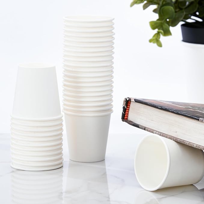Lamosi 5 oz White Paper Cups 300 Pack, Small Paper Cups, 5 oz Disposable Bathroom Cup for Mouthwash, Parties, Picnics and Barbecues