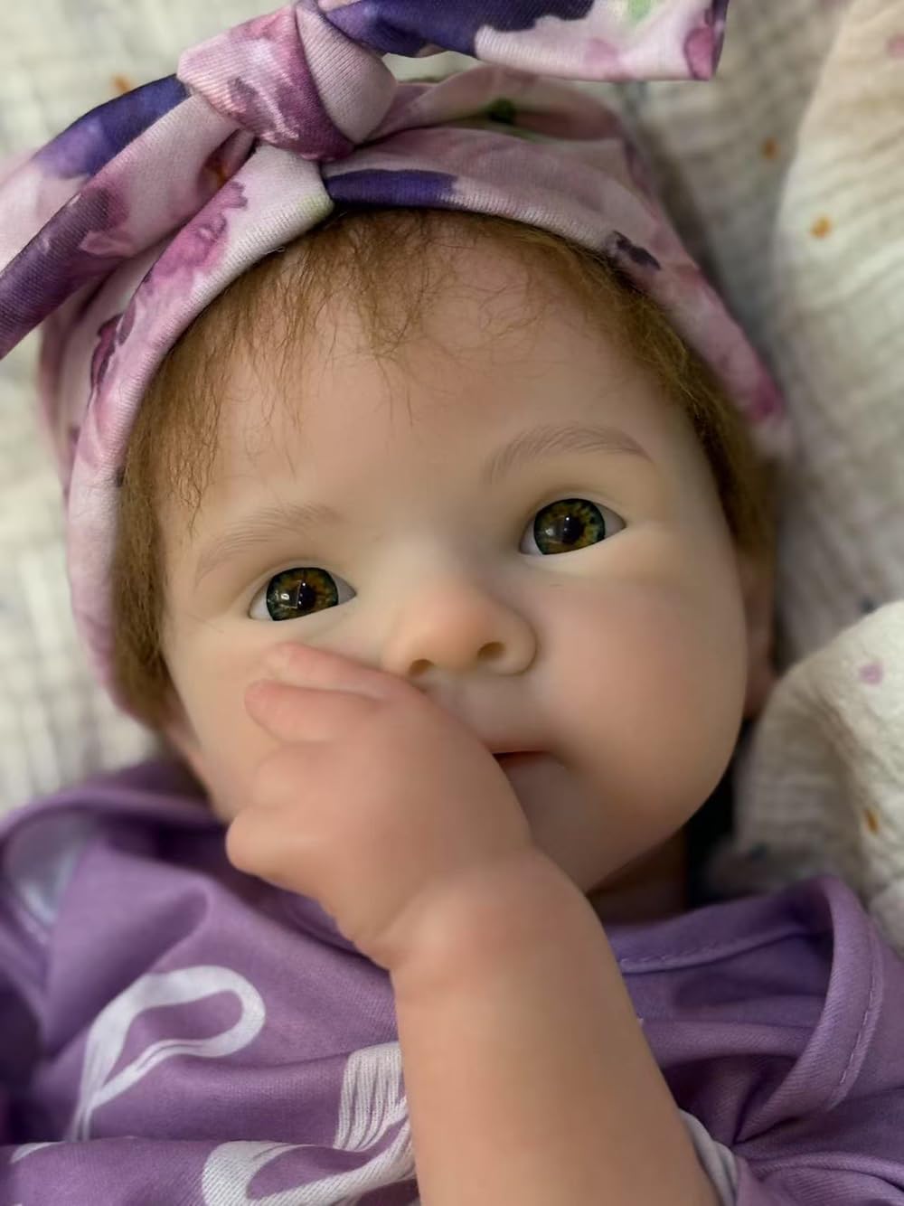 Aniiyy 18Inch 6.39lbs Full Silicone Baby Doll Can Open Mouth Soft Silicone Anatomically Correct Reborn Girl Dolls with Hand Rooted Hair - Bettie
