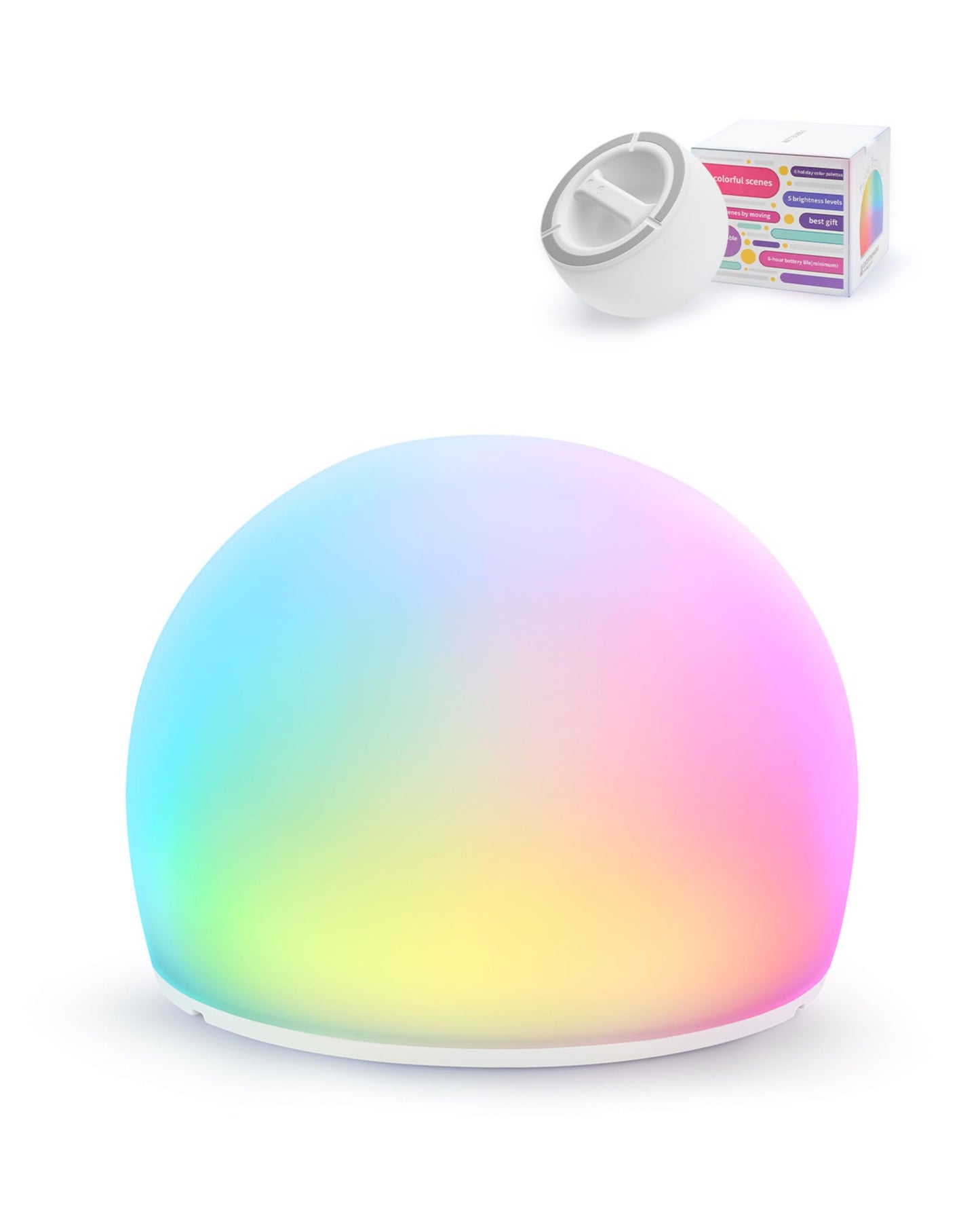Night Light for Kids, Soft Egg Light with 13 Colors Changing Mode, Interactive Tap Light Stress Relief, LED Sensory Light Ball, Adjustable Brightness Globe Lamp Christmas Gifts, Auto-dim in 30 Minutes