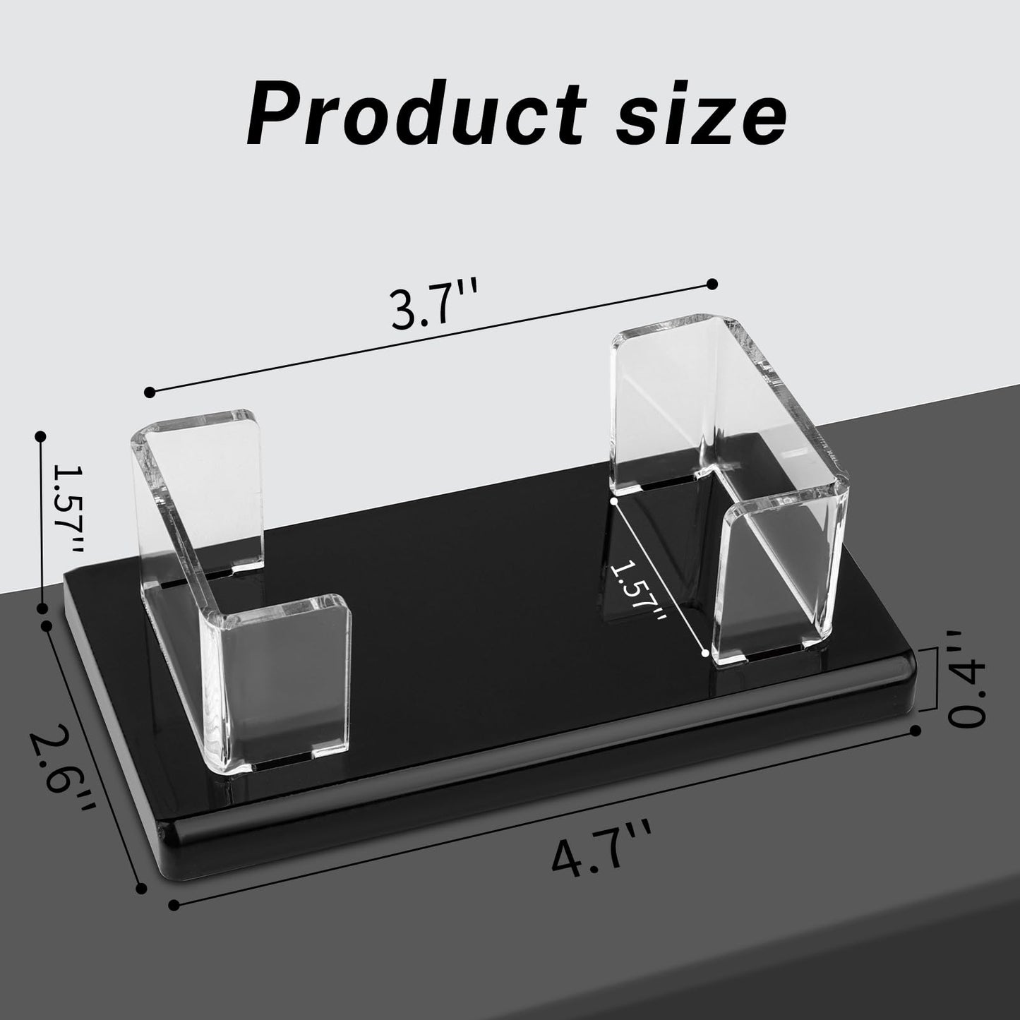 LIANHELILAI 2Pack Acrylic Business Card Holder Black Enlarged Holds 120 Cards for Office/Exhibition/Restaurant Desk/Counter Display Name Card Organizer Stand