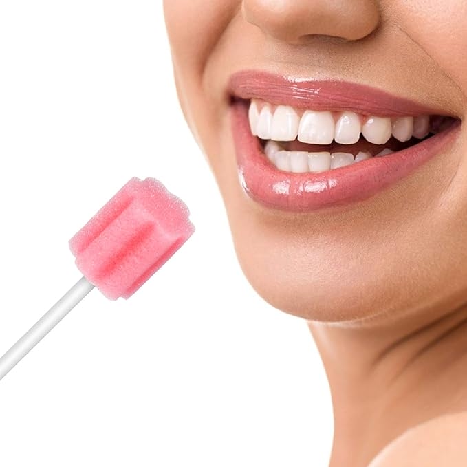 300 Pcs Oral Swabs Disposable – Longer Sterile & Unflavored Dental Sponge Swabsticks, Medical Grade, Individually Wrapped, Latex-Free for Oral Care & Mouth Cleaning (Pink 300)