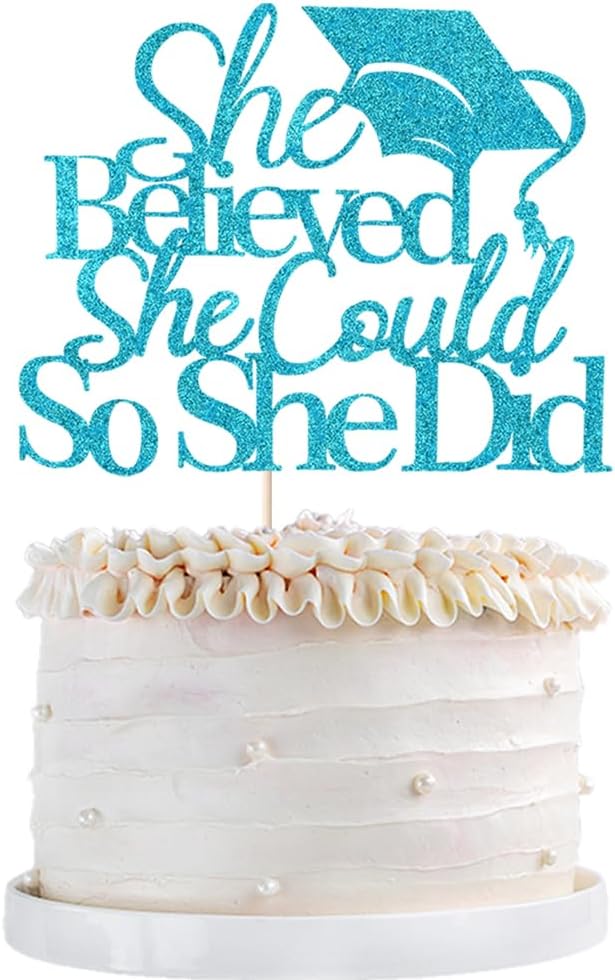 She Believed She Could Graduation Cake Topper