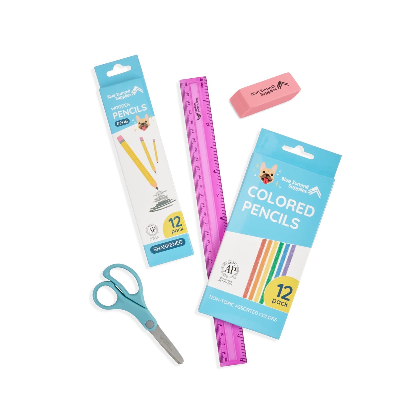 Blue Summit Elementary School Supply Box, 4th, 5th Grade School Supplies Set, for Elementary Supply, Bulk 44 Piece Box