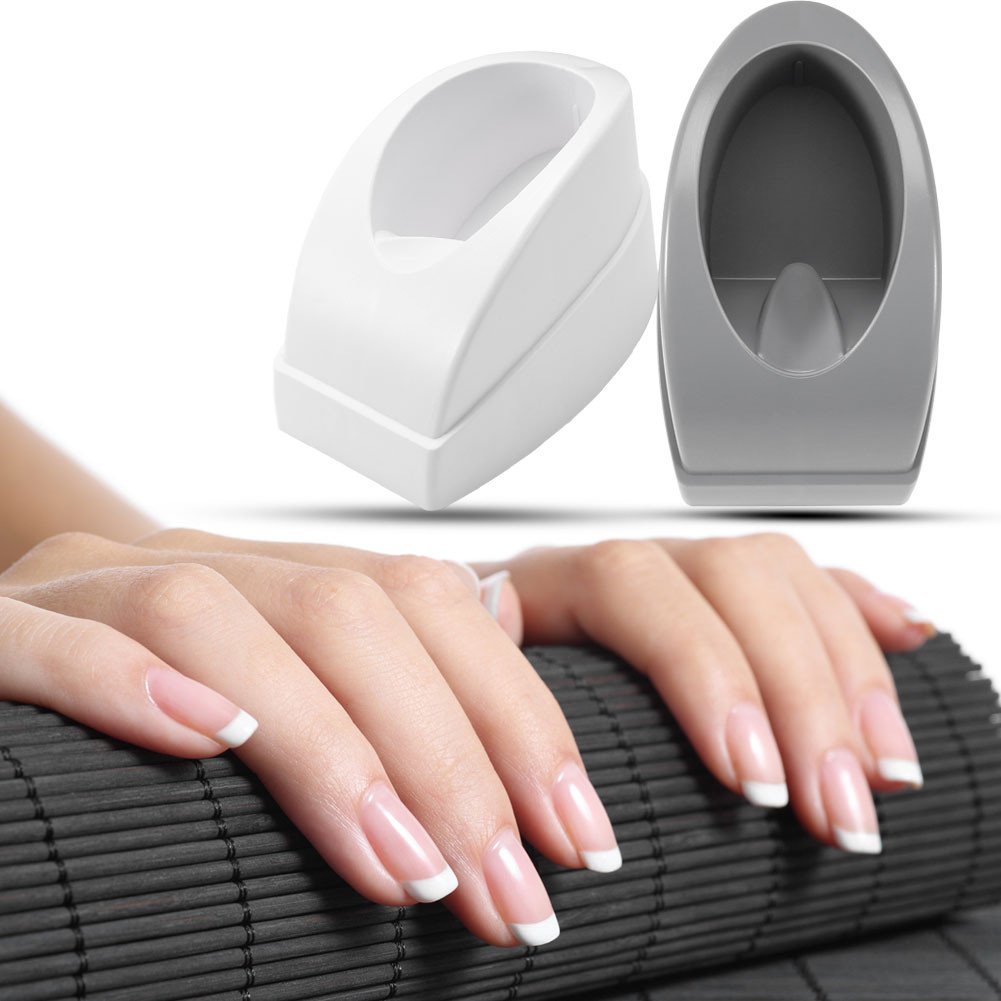 2 Colors French Dip Nail Container Smile Line Maker French Nail Art Manicure Tools(Gray)