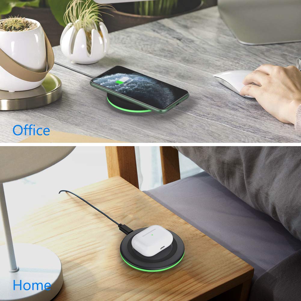 Yootech [2 Pack] Wireless Charger,10W Max Wireless Charging Pad Compatible with iPhone 17/17 Pro/17 Pro Max/Air/16/15/14/13/SE 2022/12/11,Samsung Galaxy S25/S24,for AirPods Pro 3(No AC Adapter)
