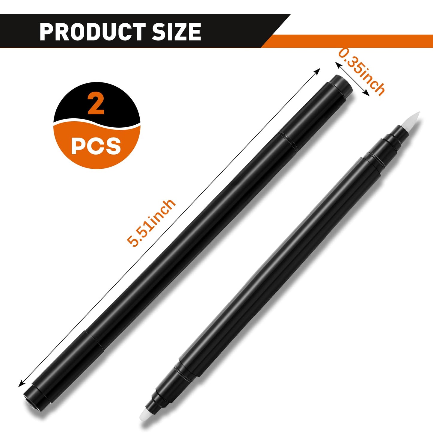 Dual Ended Embossing Pens 2 Pieces Black Embossing Pens for Powder DIY Art Paper Crafting Scrapbooking Drawing Stamping