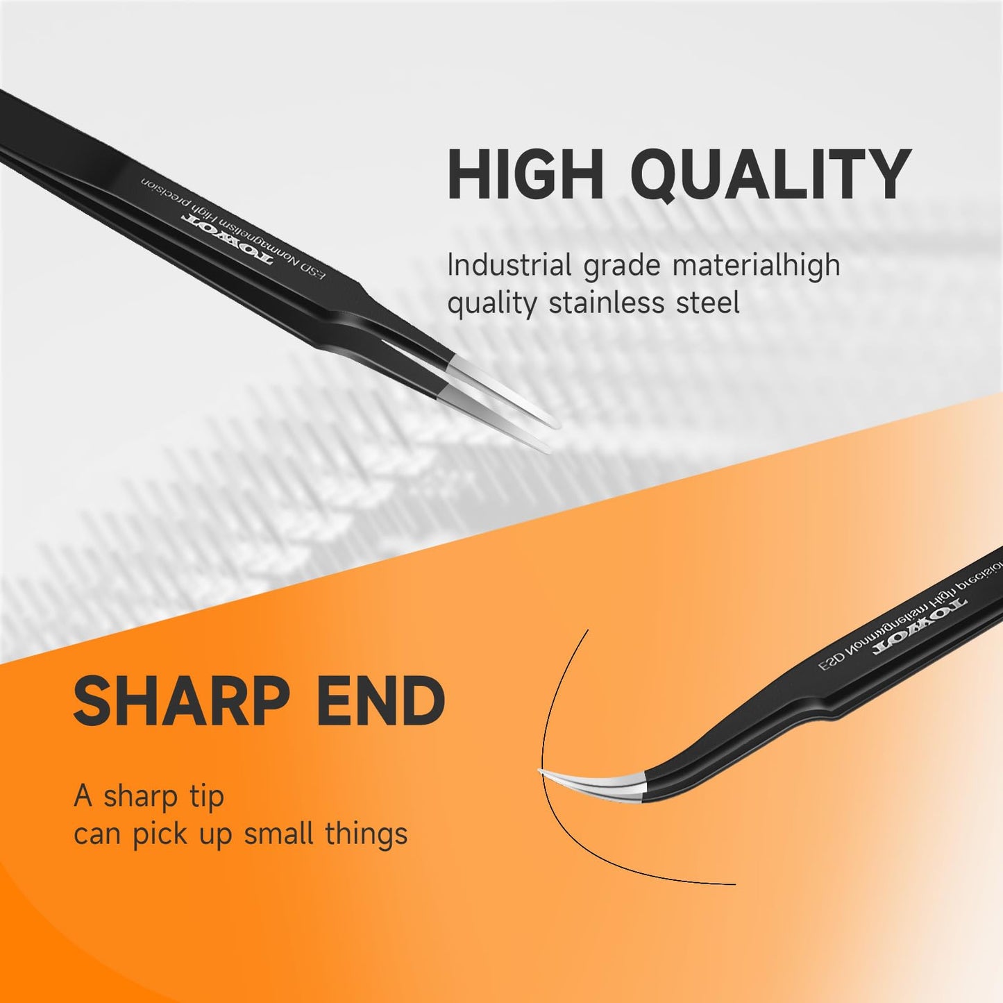 TOWOT 3 PCS Precision Tweezers Set, Premium Anti-static Stainless Steel Electronics Tweezers for Craft, Soldering, Jewelry Making, and Experimental Work Industrial Tweezers